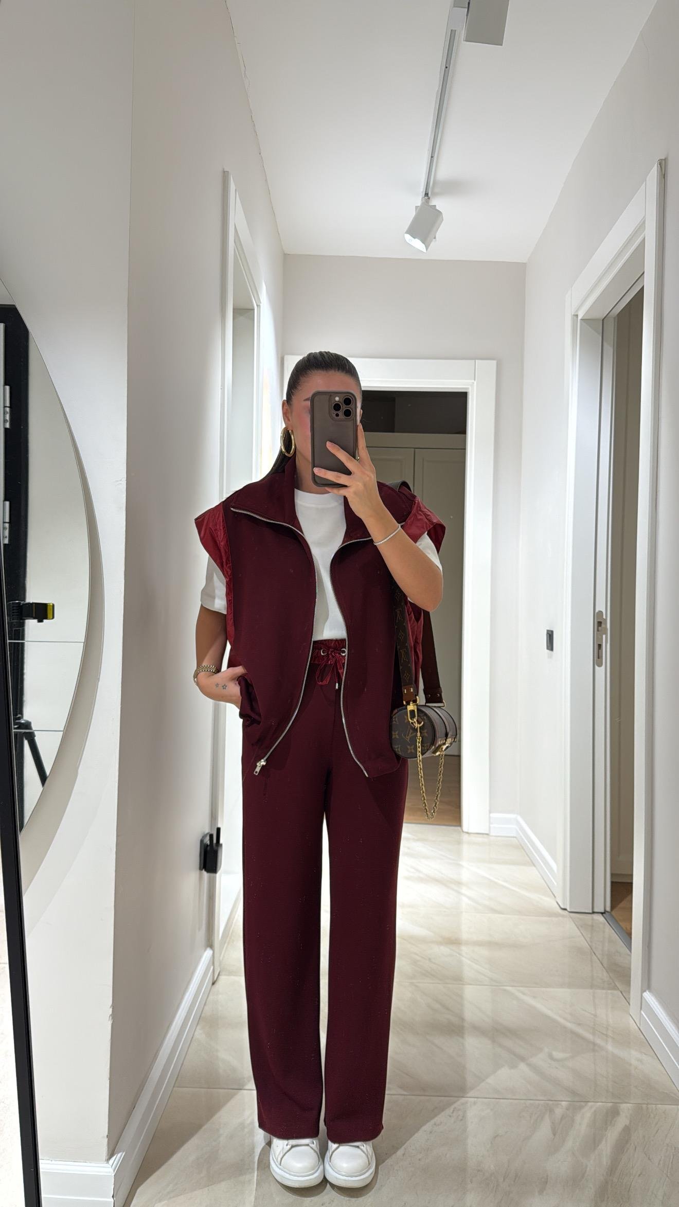 Bordo Paraşüt Kumaş Detaylı Marka Model Takım