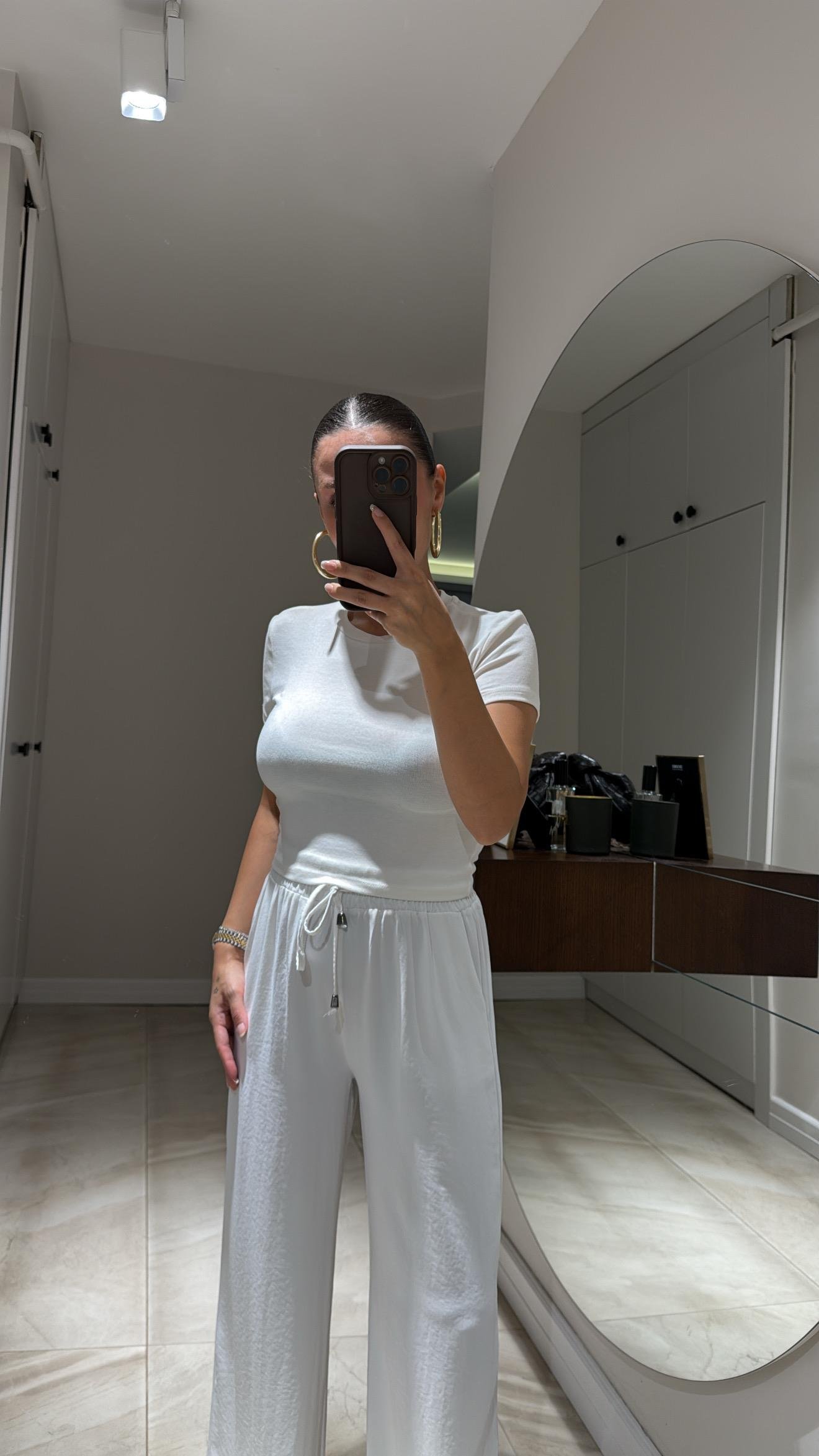 Ekru Crop Basic Ravi Tshirt