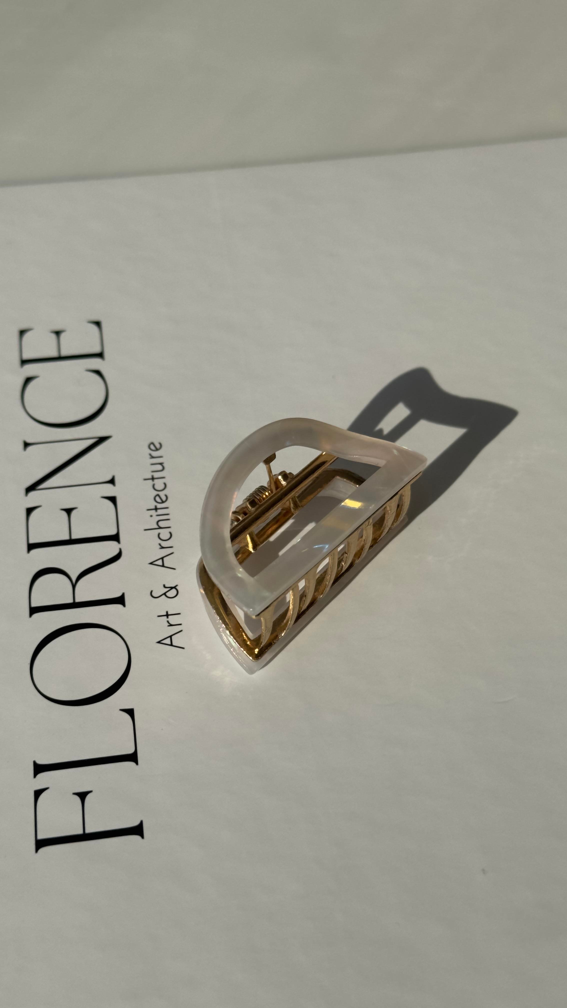 Ekru Hologramlı Daire Mandal Toka