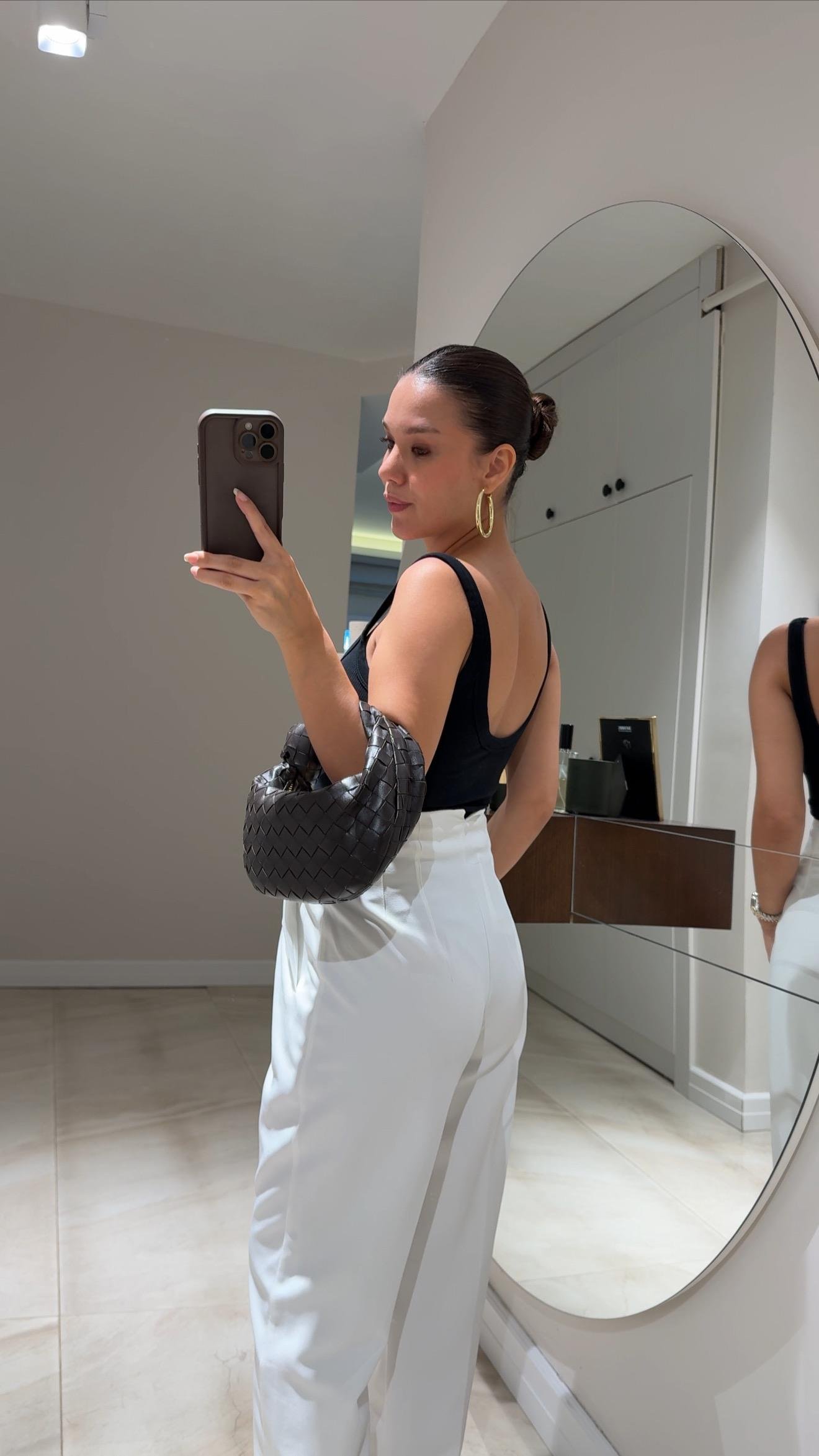 Ekru Pens Detaylı Havuç Pantolon