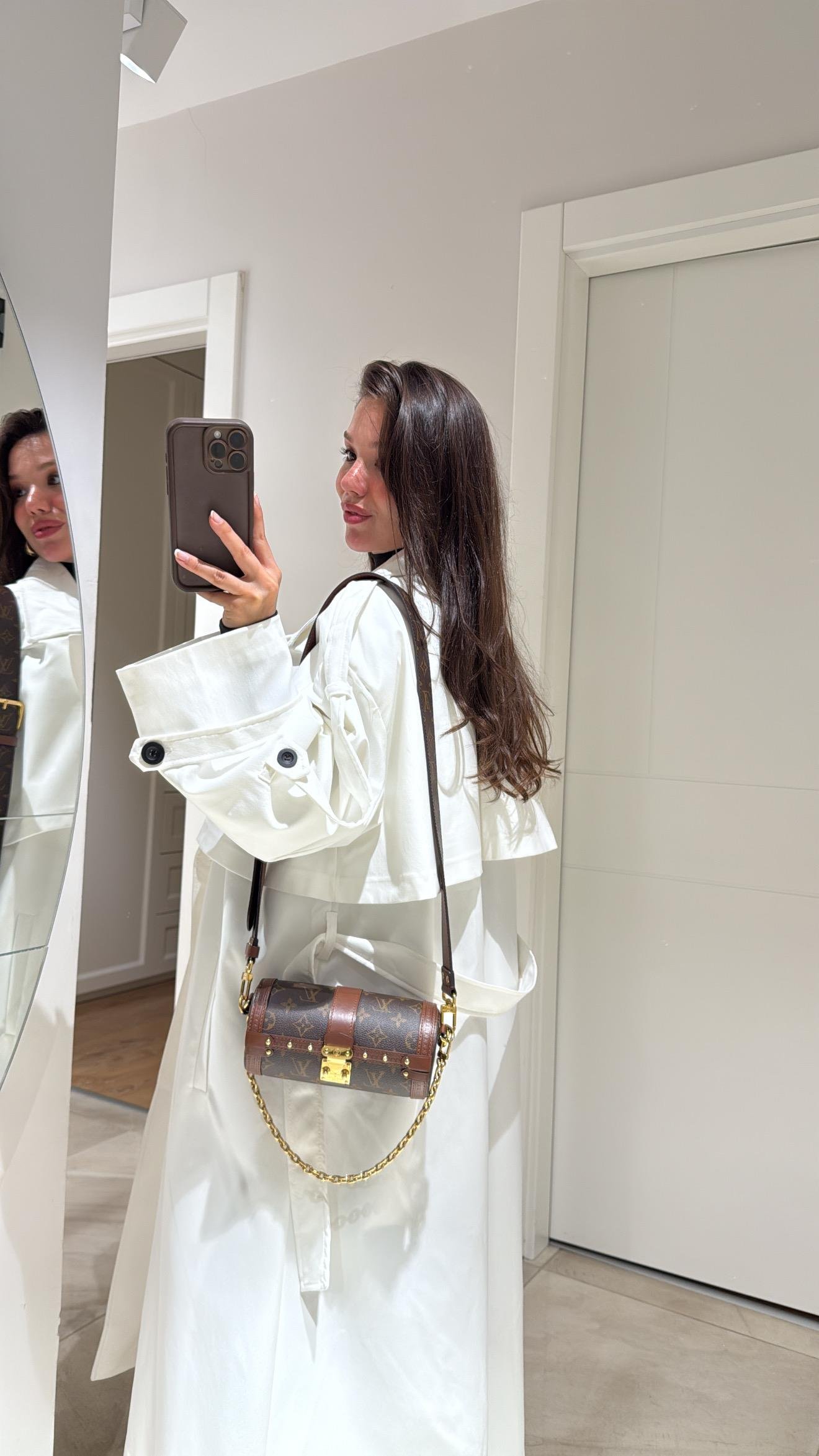 Ekru Tokalı Premium Oversize Trenç 
