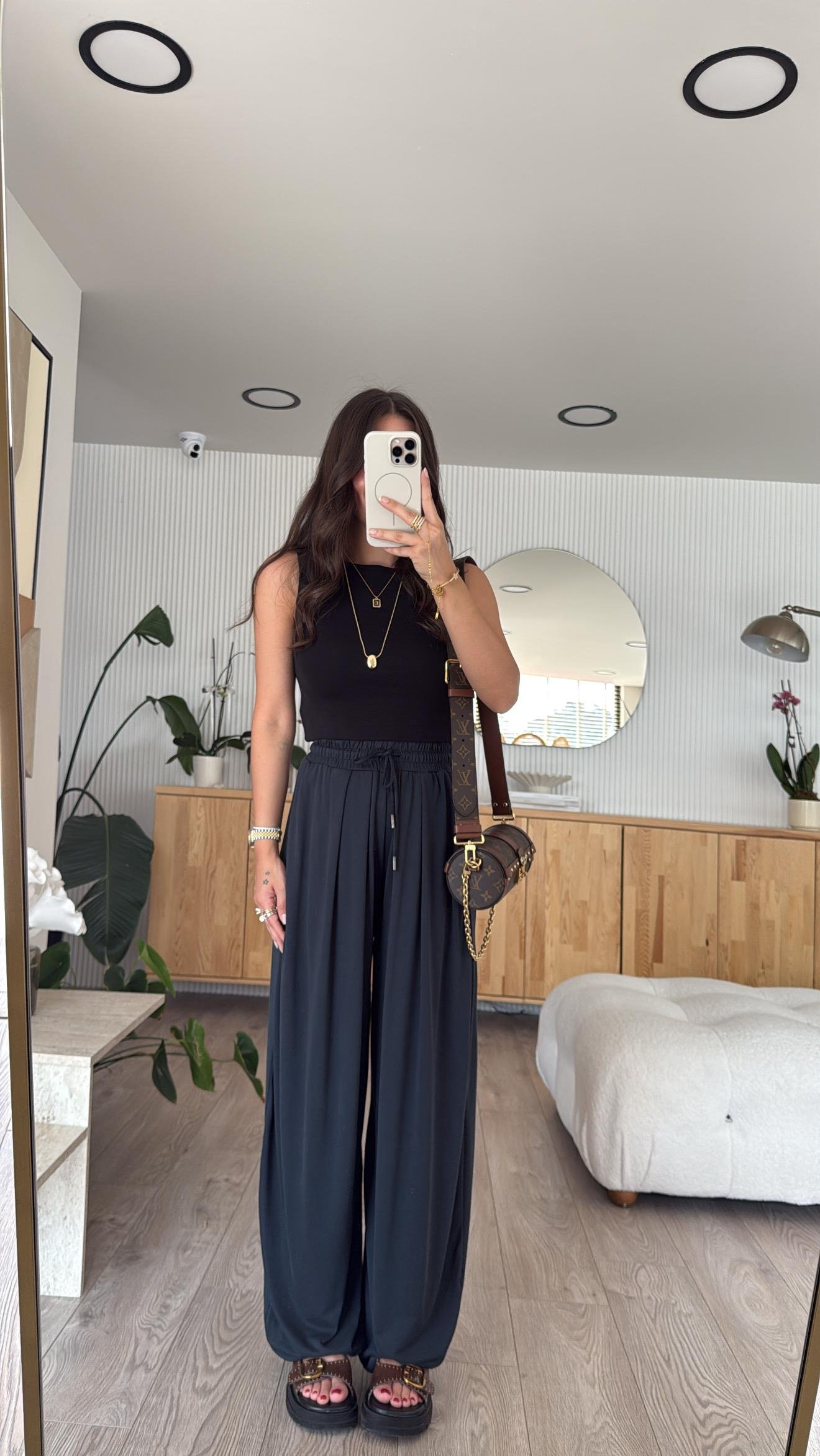 Füme Bel Bağcıklı Marka Model Salaş Pantolon 