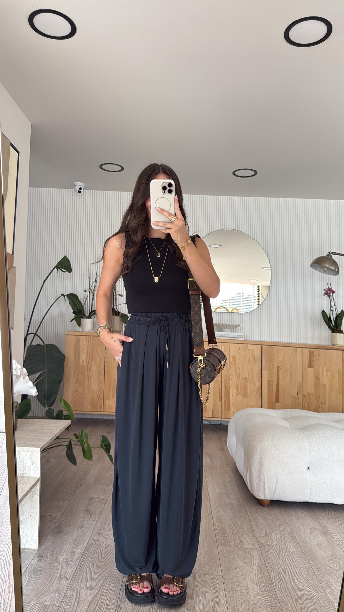 Füme Bel Bağcıklı Marka Model Salaş Pantolon 