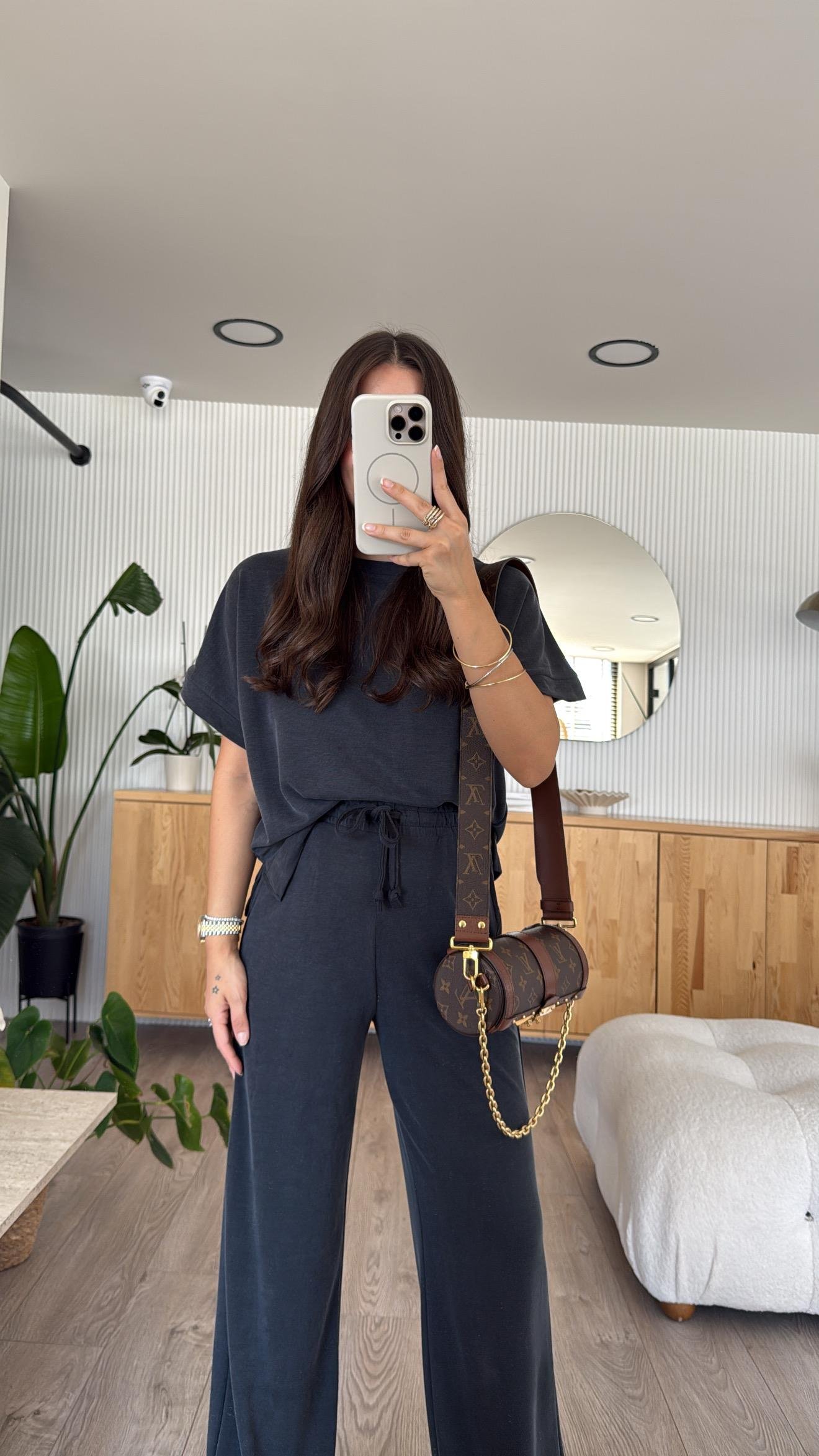 Füme Bisiklet Yaka Marka Model Pantolon Takım