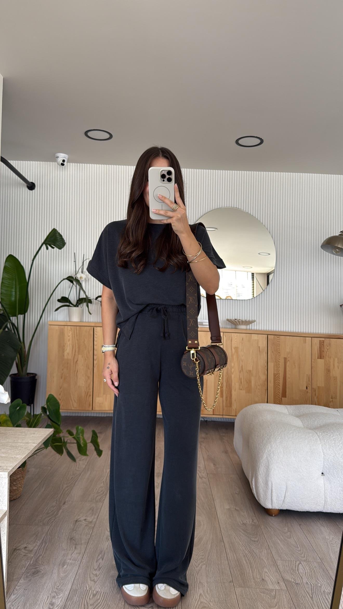 Füme Bisiklet Yaka Marka Model Pantolon Takım