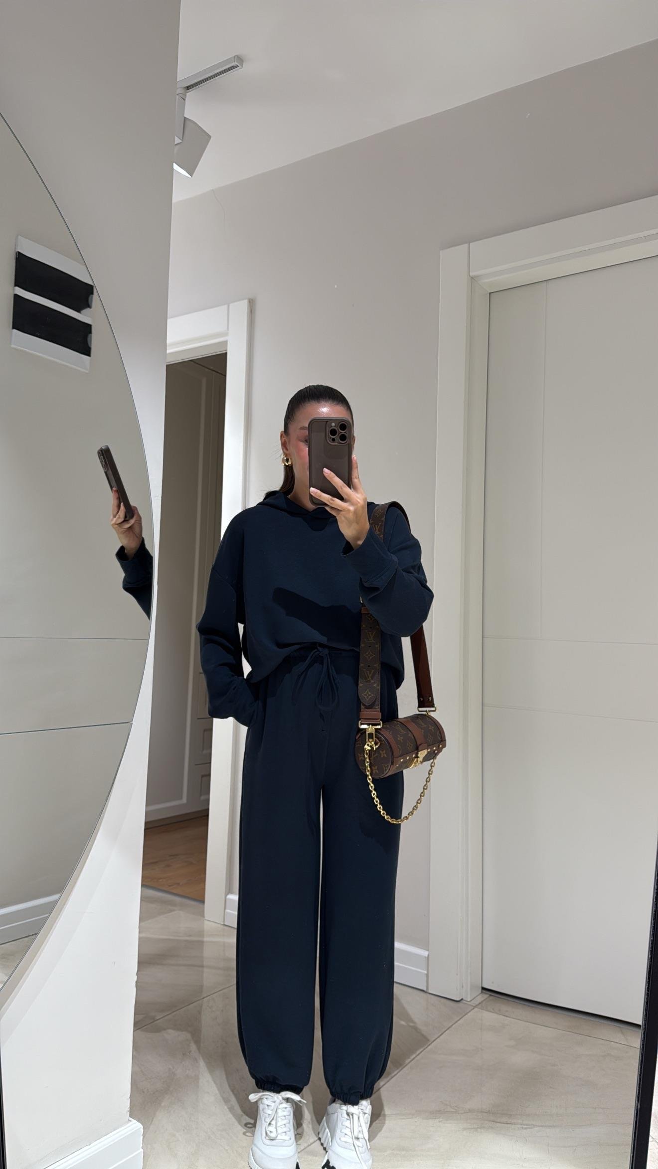 Füme Kapüşonlu Modal Sweat Pantolon Takım 