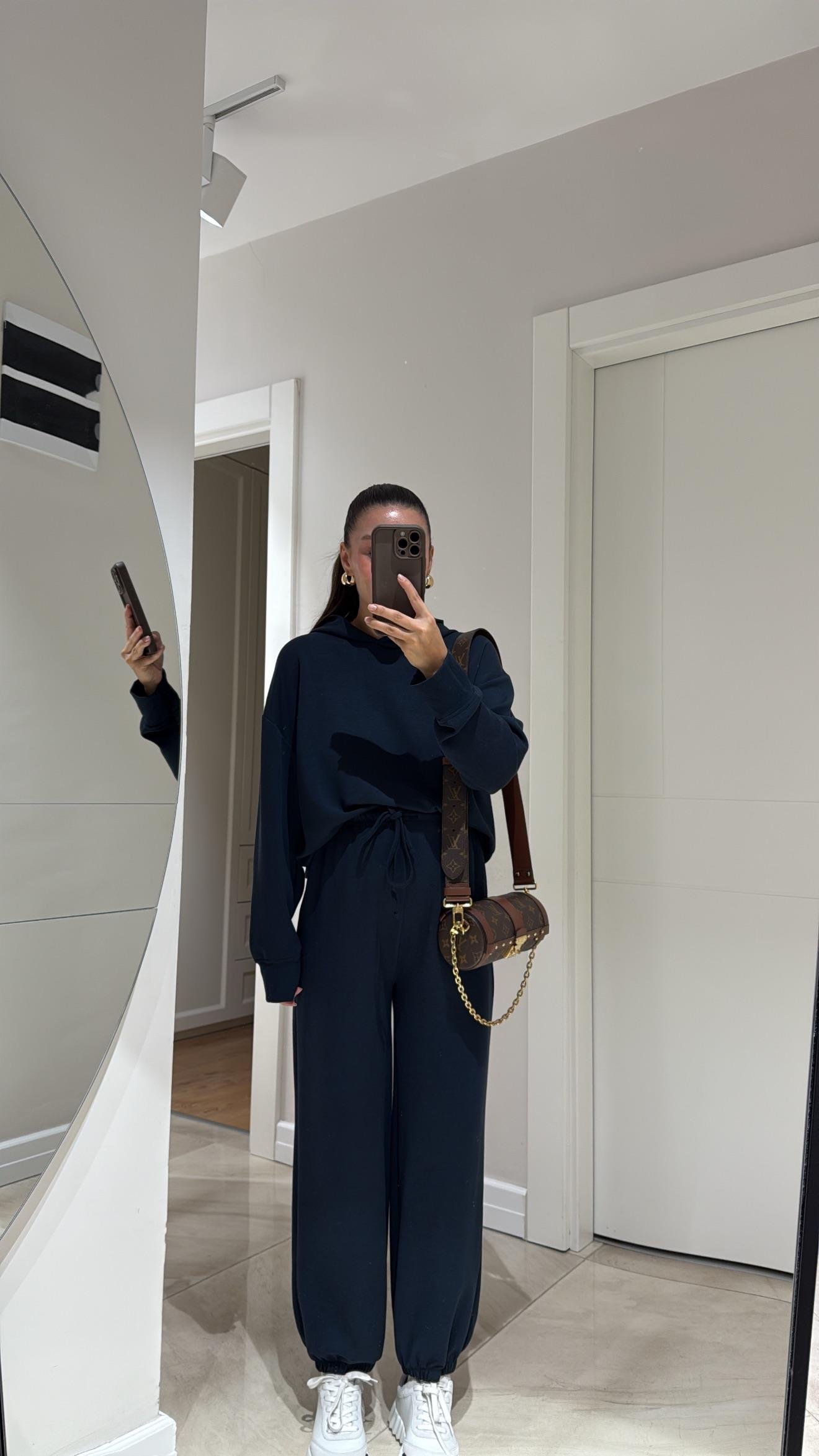 Füme Kapüşonlu Modal Sweat Pantolon Takım 