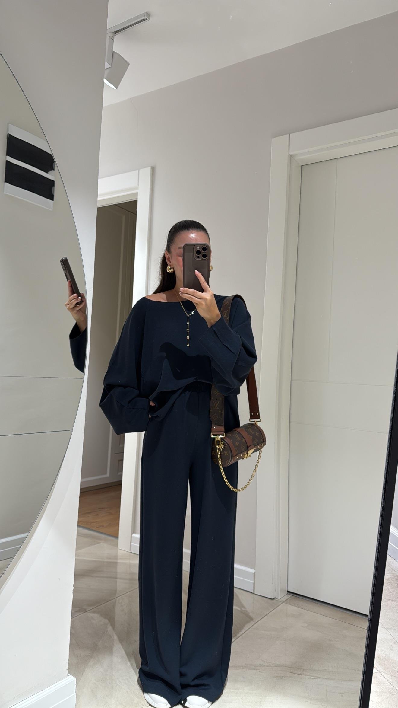 Füme Kesik Detaylı Sweat Modal Takım