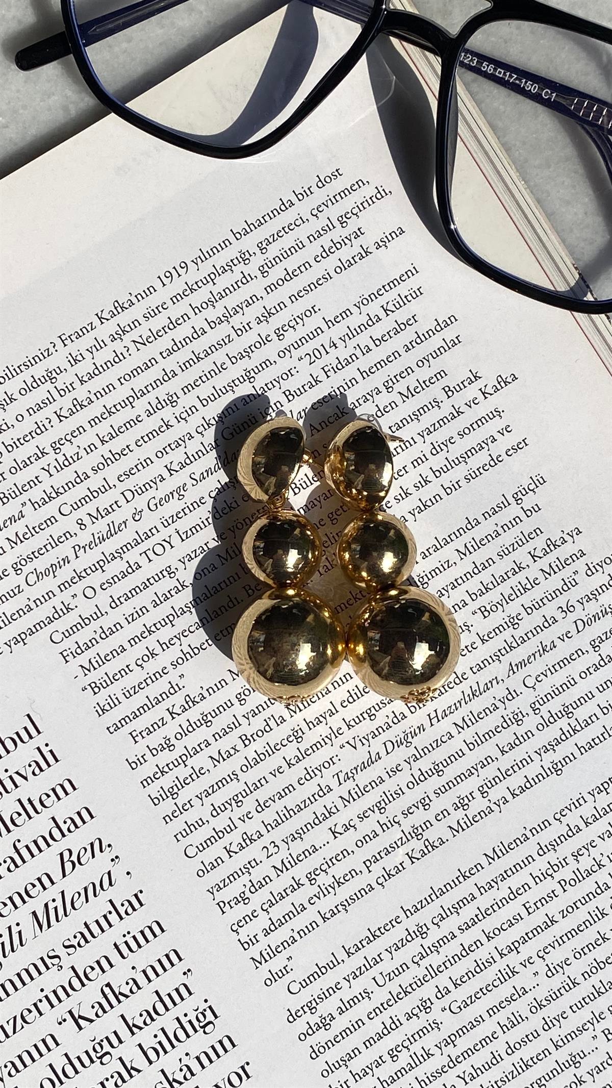 Gold 3 Toplu Salkım Küpe 