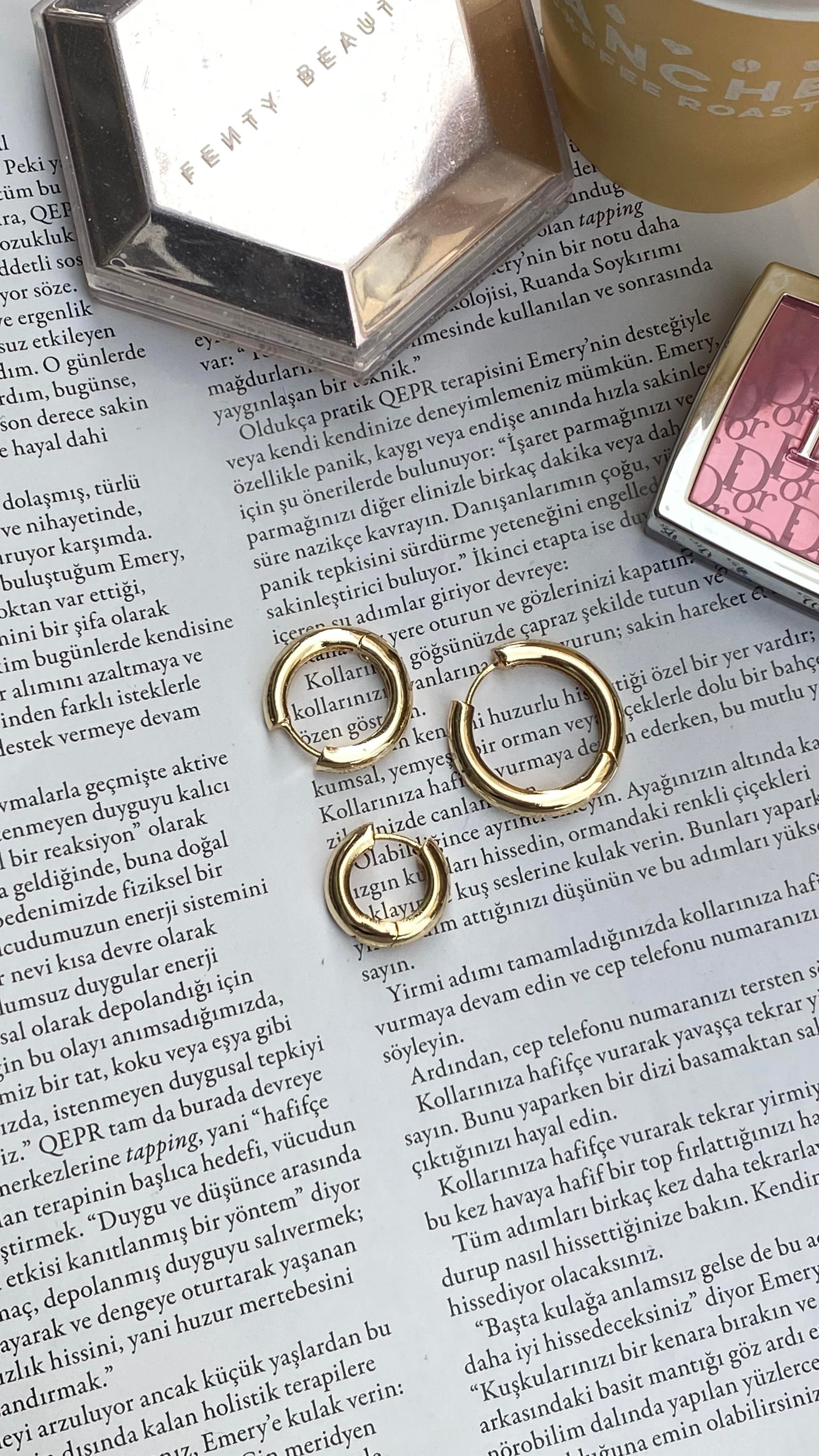 Gold 3lü Halka Küpe