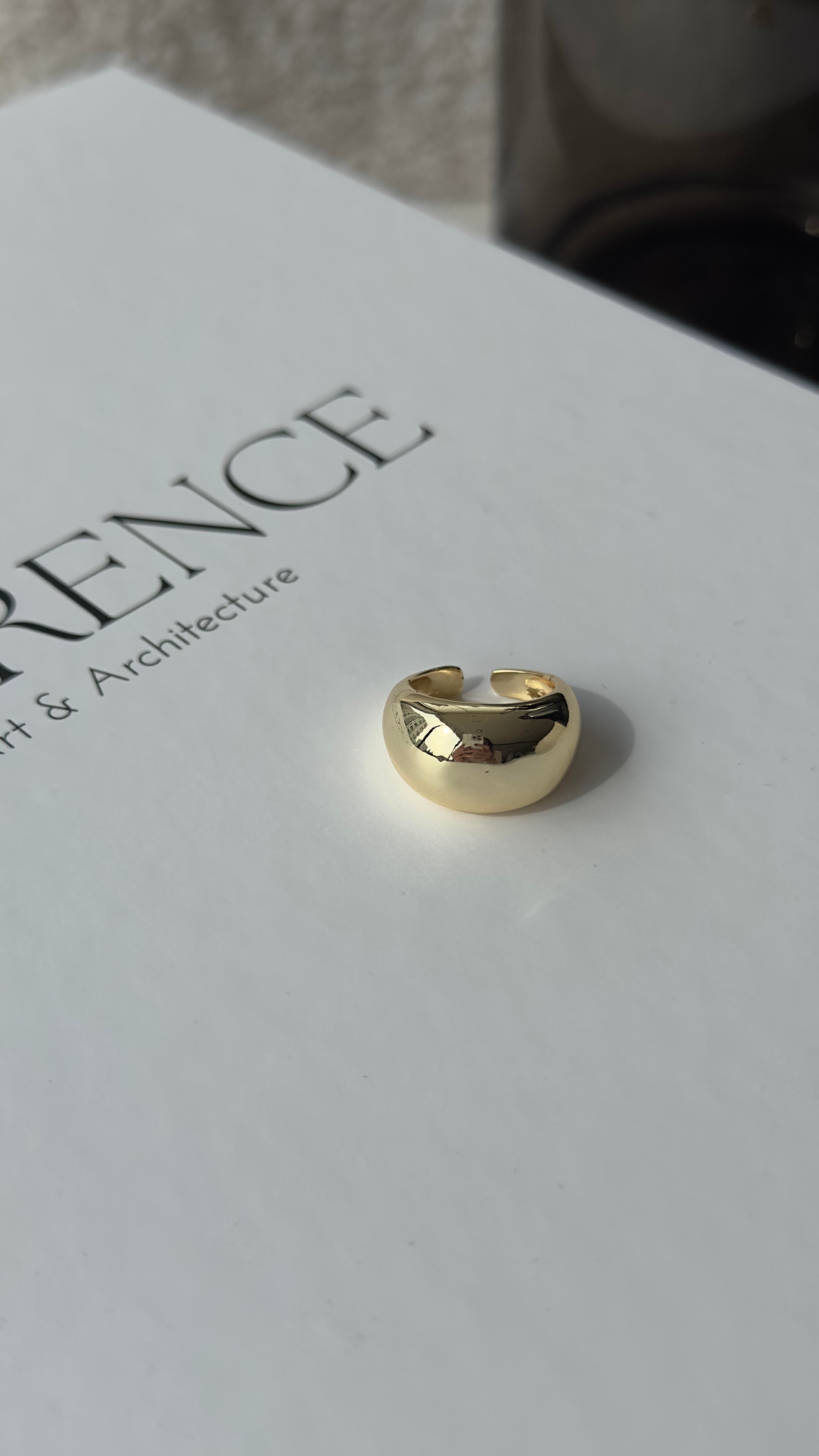 Gold Bombeli Ayarlanabilir Yüzük