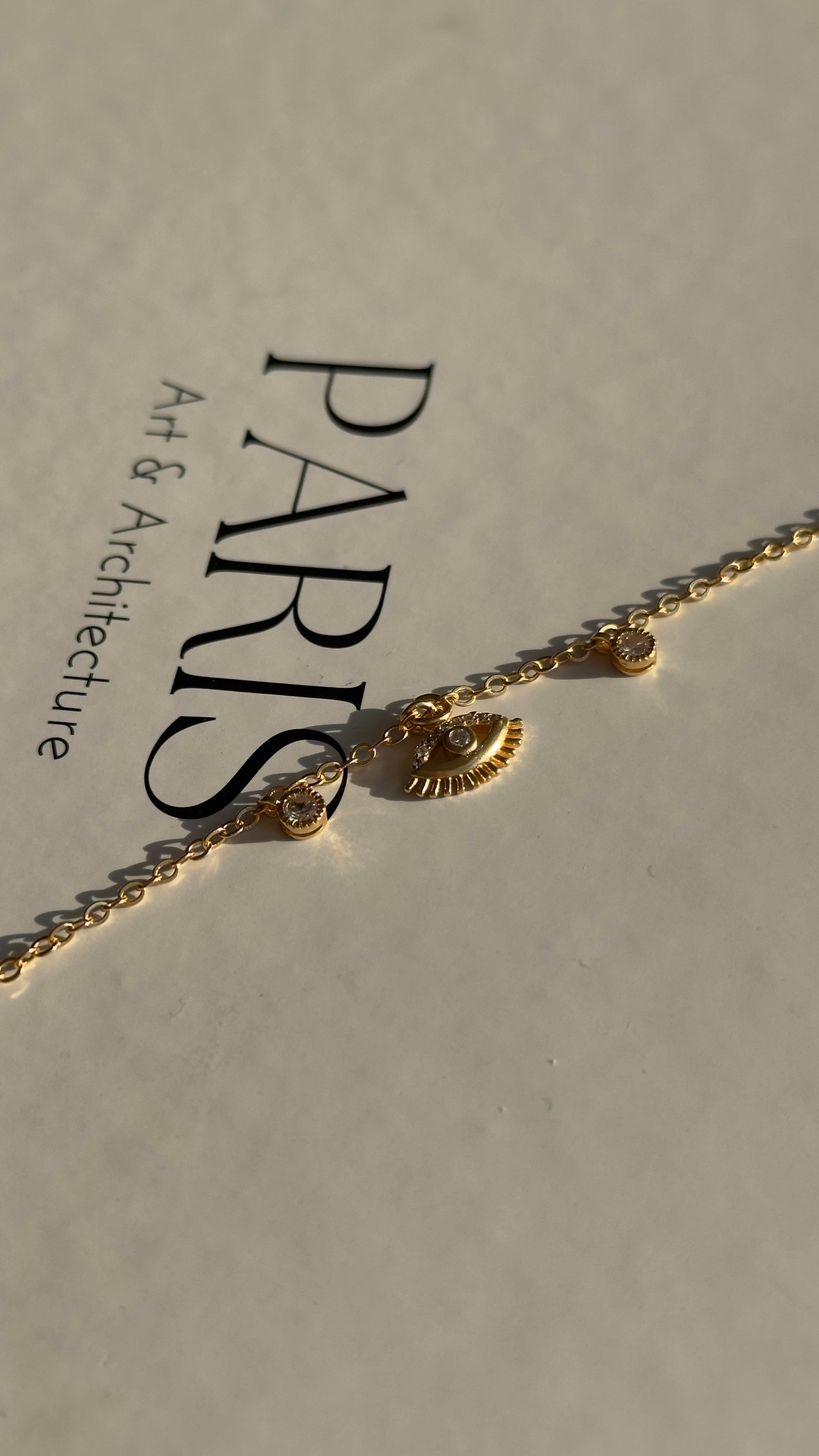 Gold Göz Detaylı Halhal 