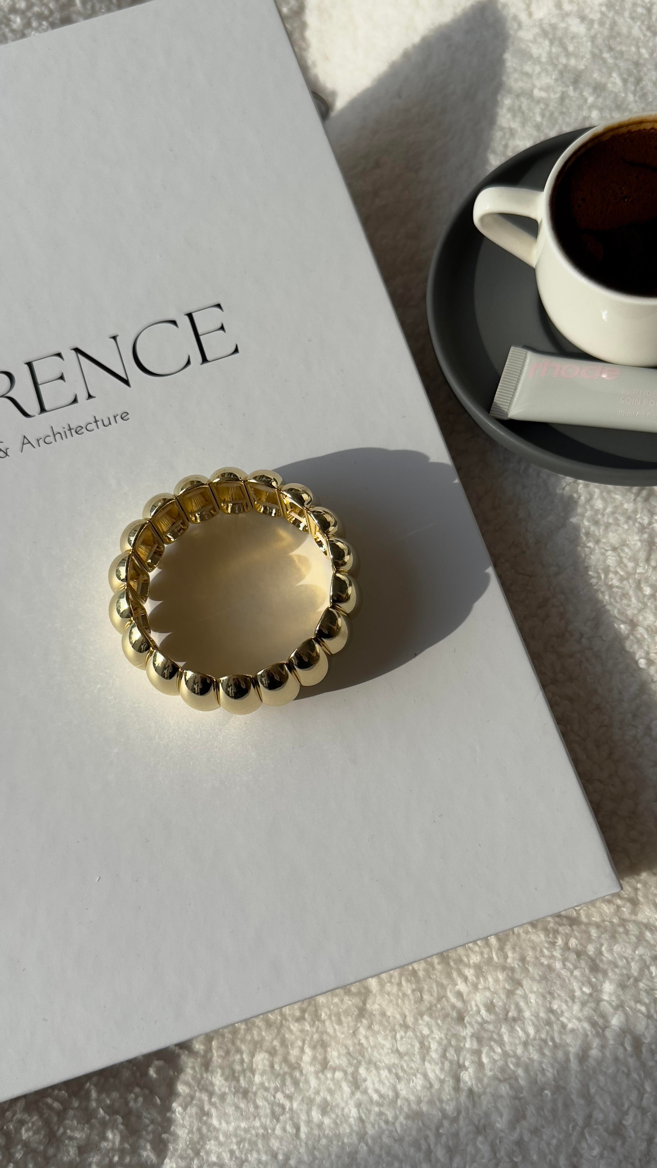 Gold Lastikli Bombeli Bileklik