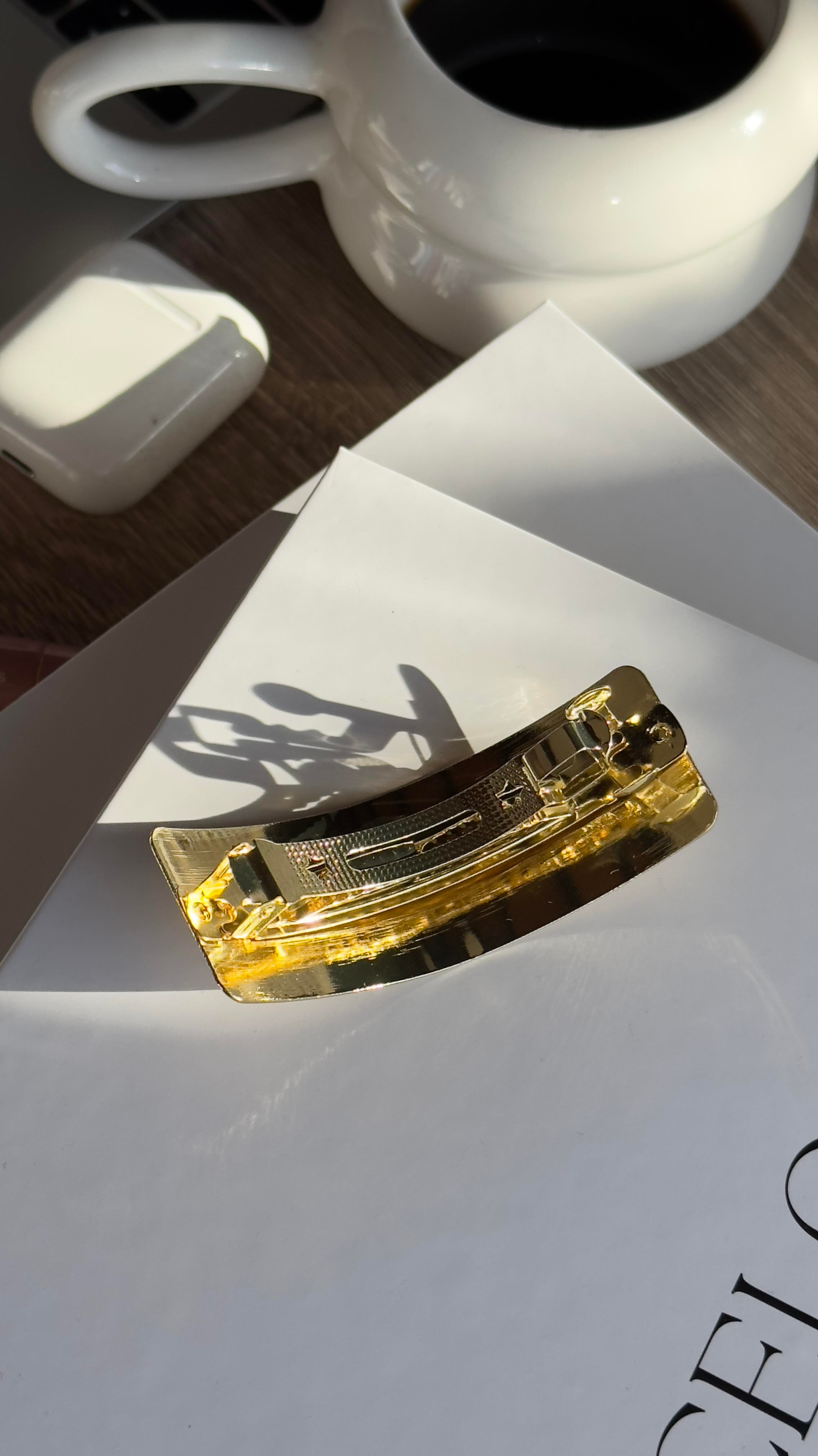 Gold Metal Plaka Klipsli Toka 