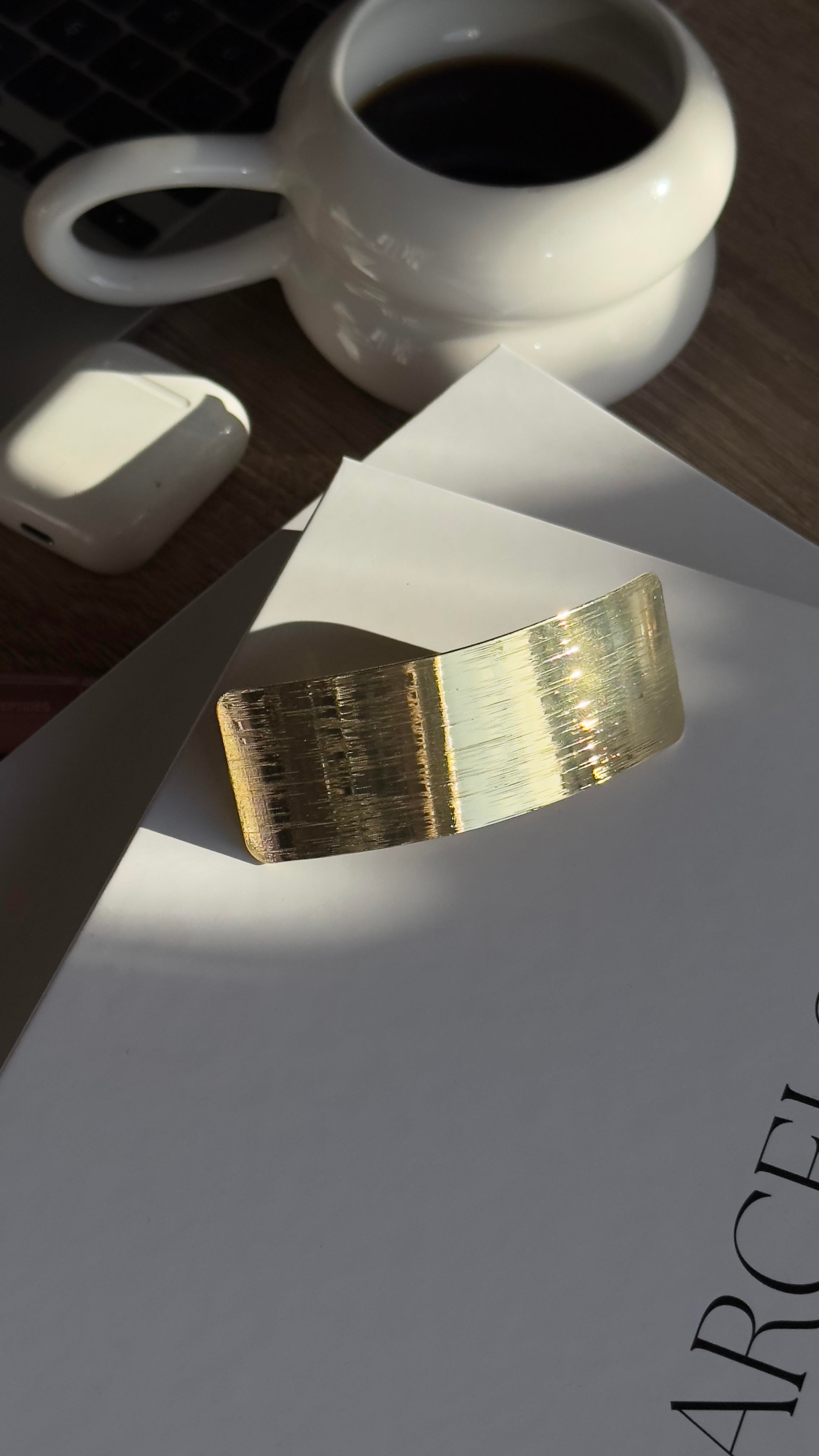 Gold Metal Plaka Klipsli Toka 