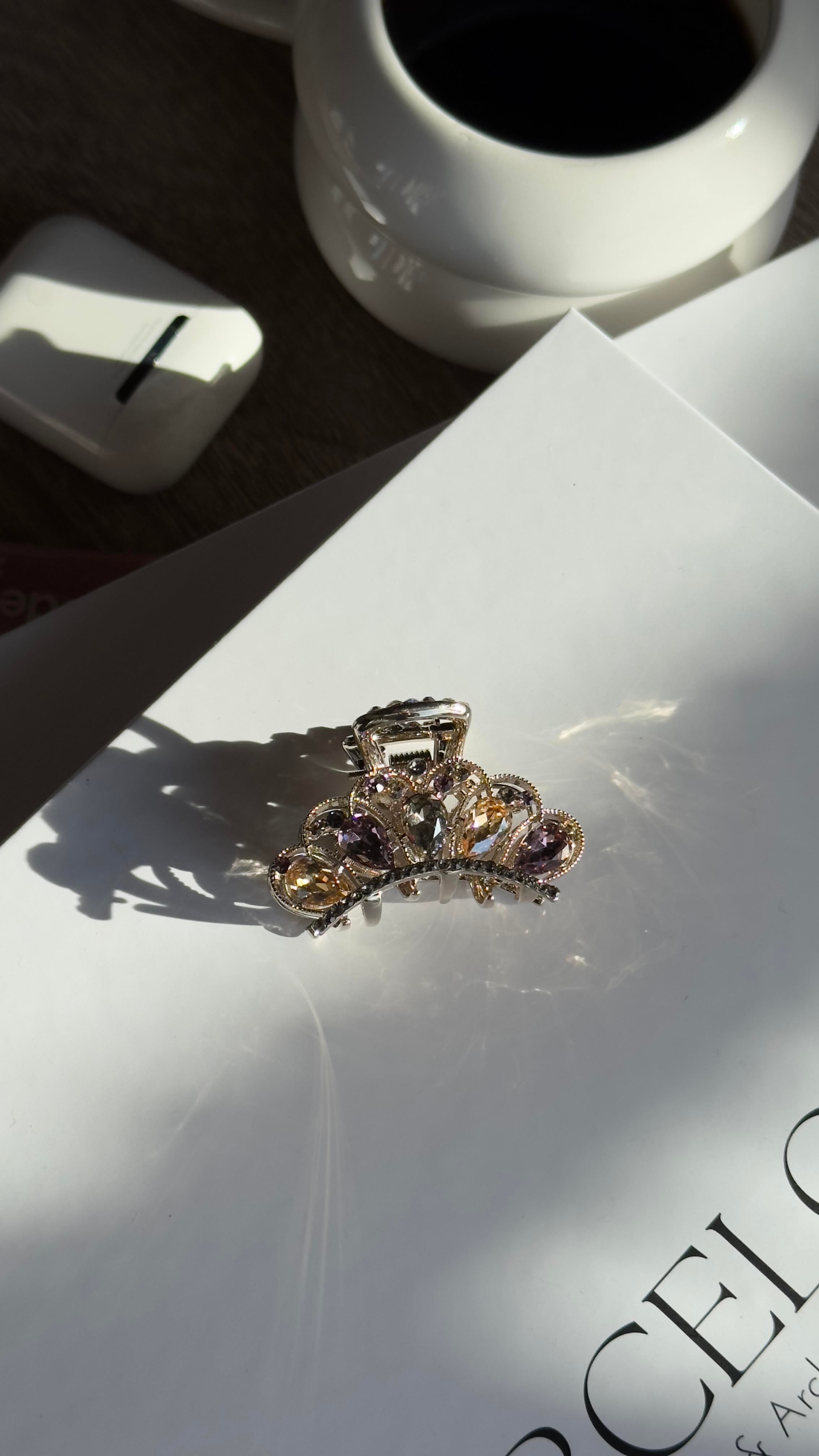 Gold Metal Renkli Taş Kıskaçlı İthal Toka