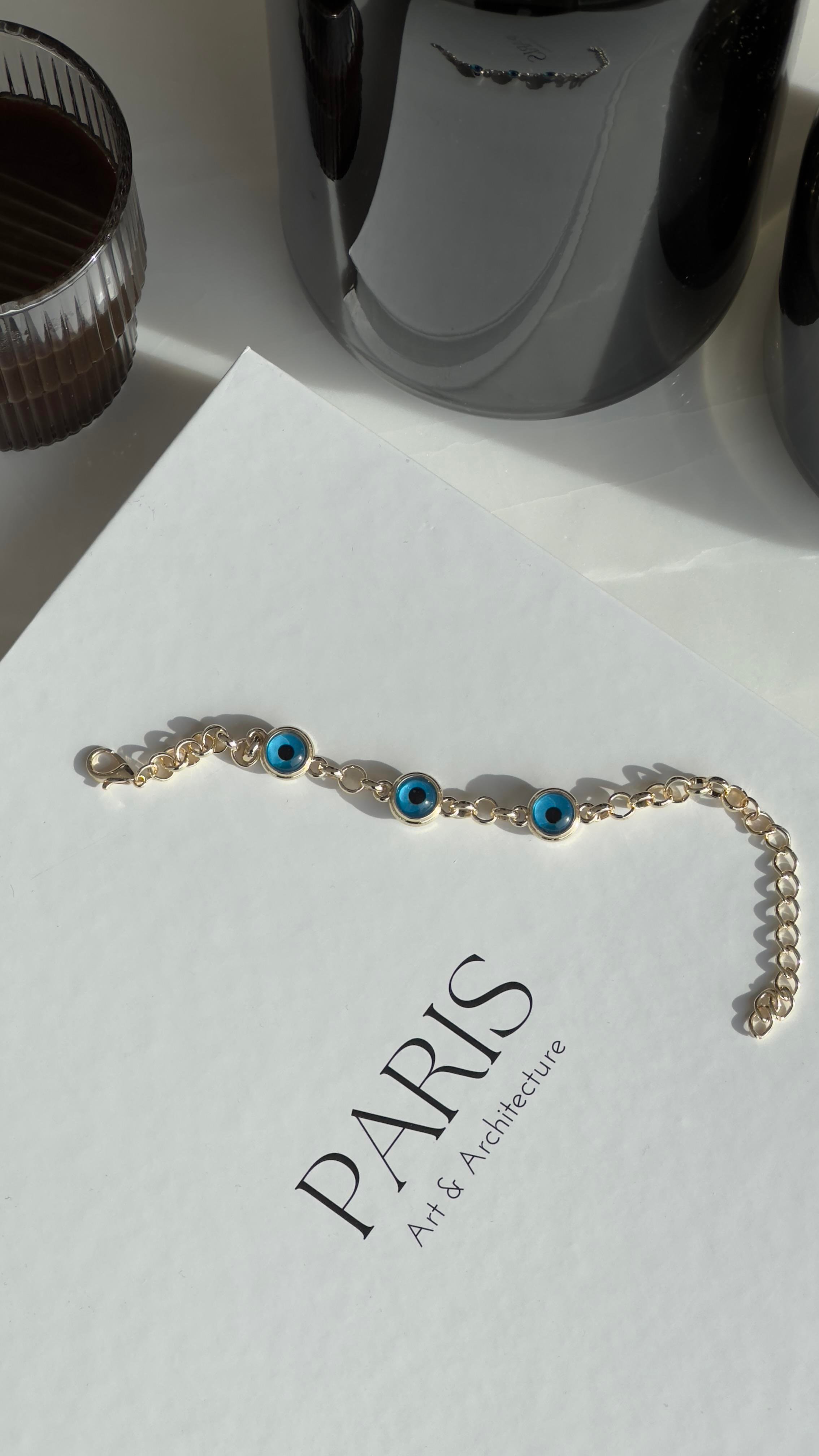 Gold Nazar Boncuklu Bileklik