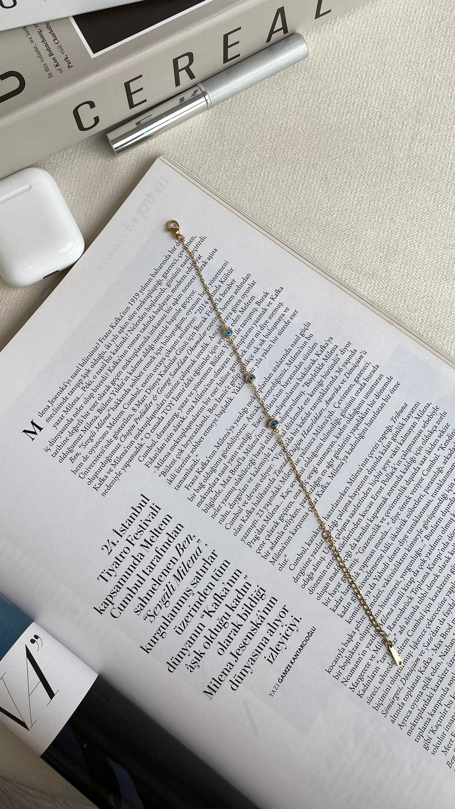 Gold Nazar Boncuklu Bileklik