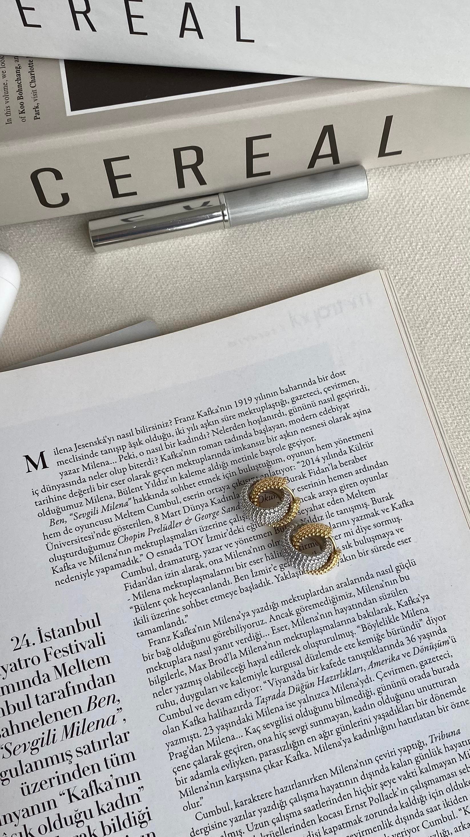 Gold Silver Küçük Halka Küpe