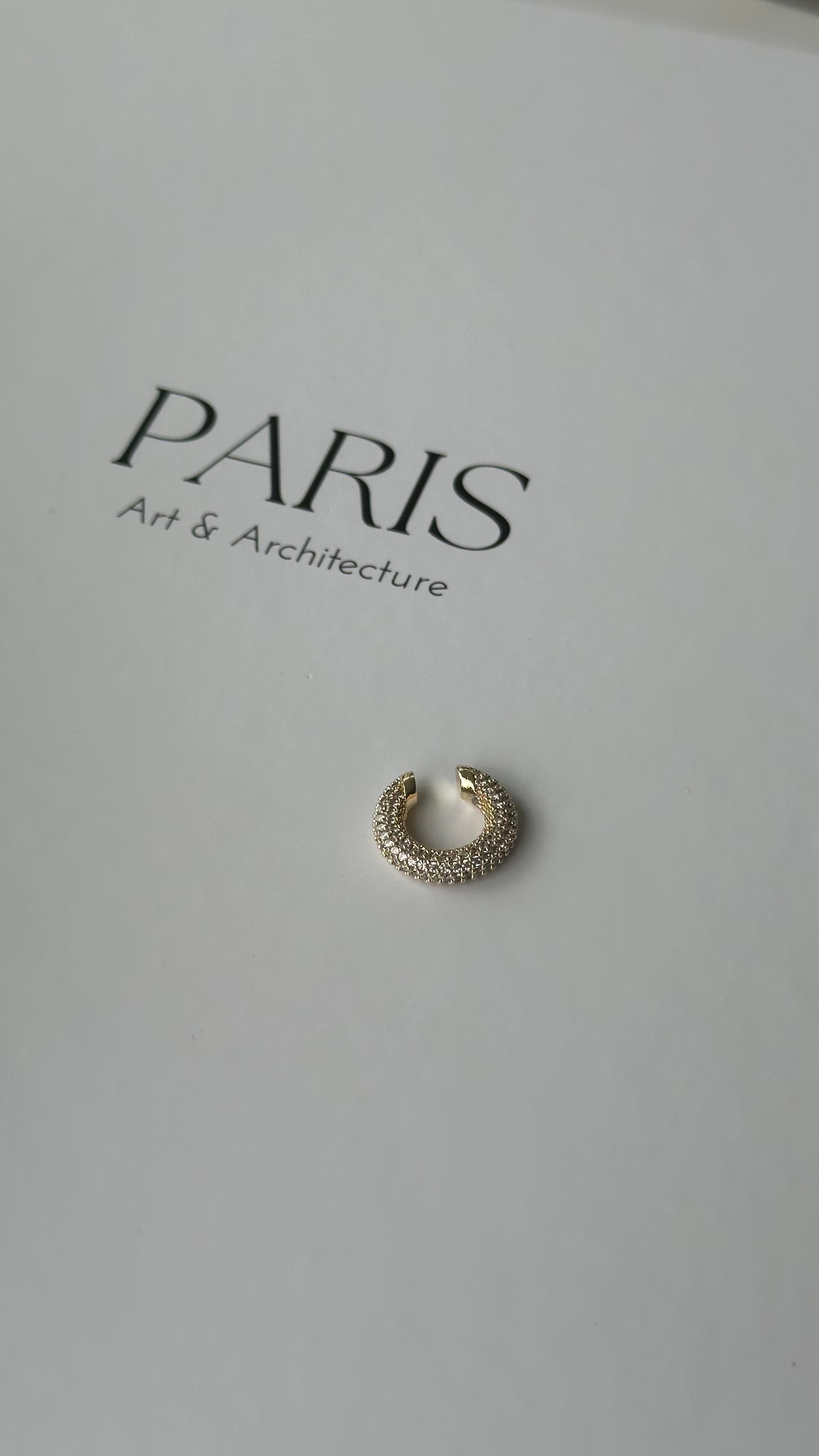 Gold Taşlı Kıkırdak Küpe