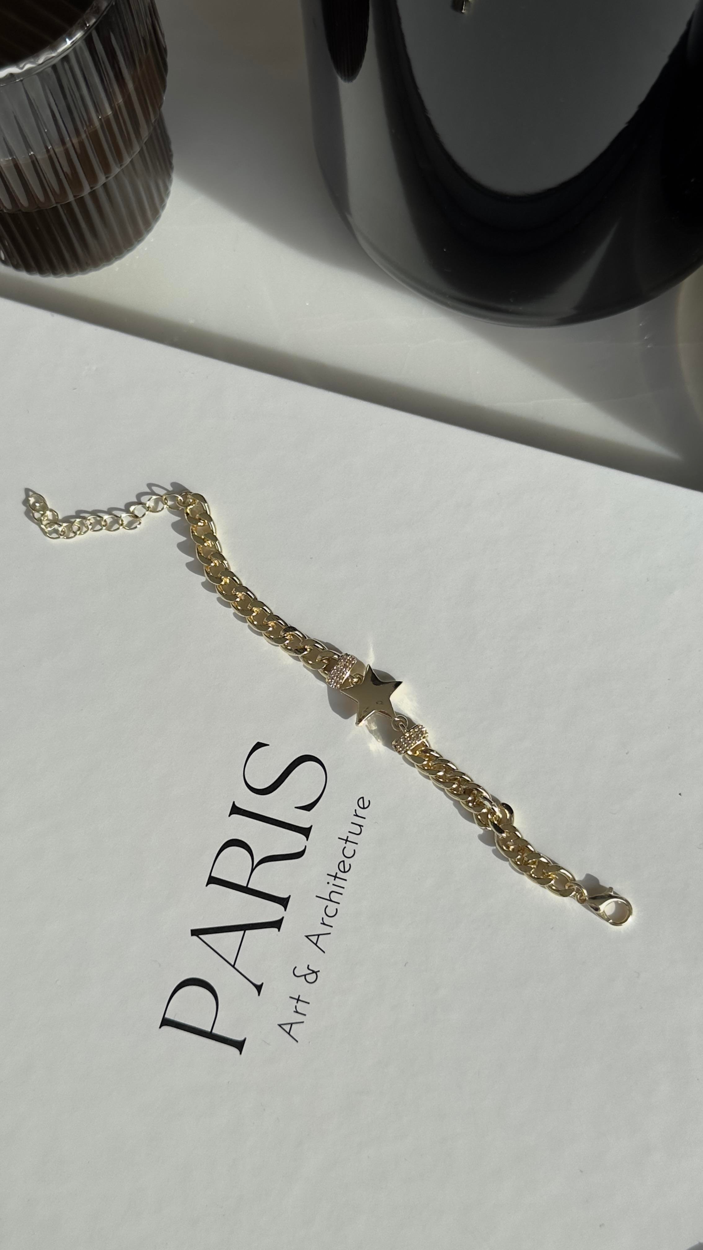 Gold Yıldız Detaylı Bileklik