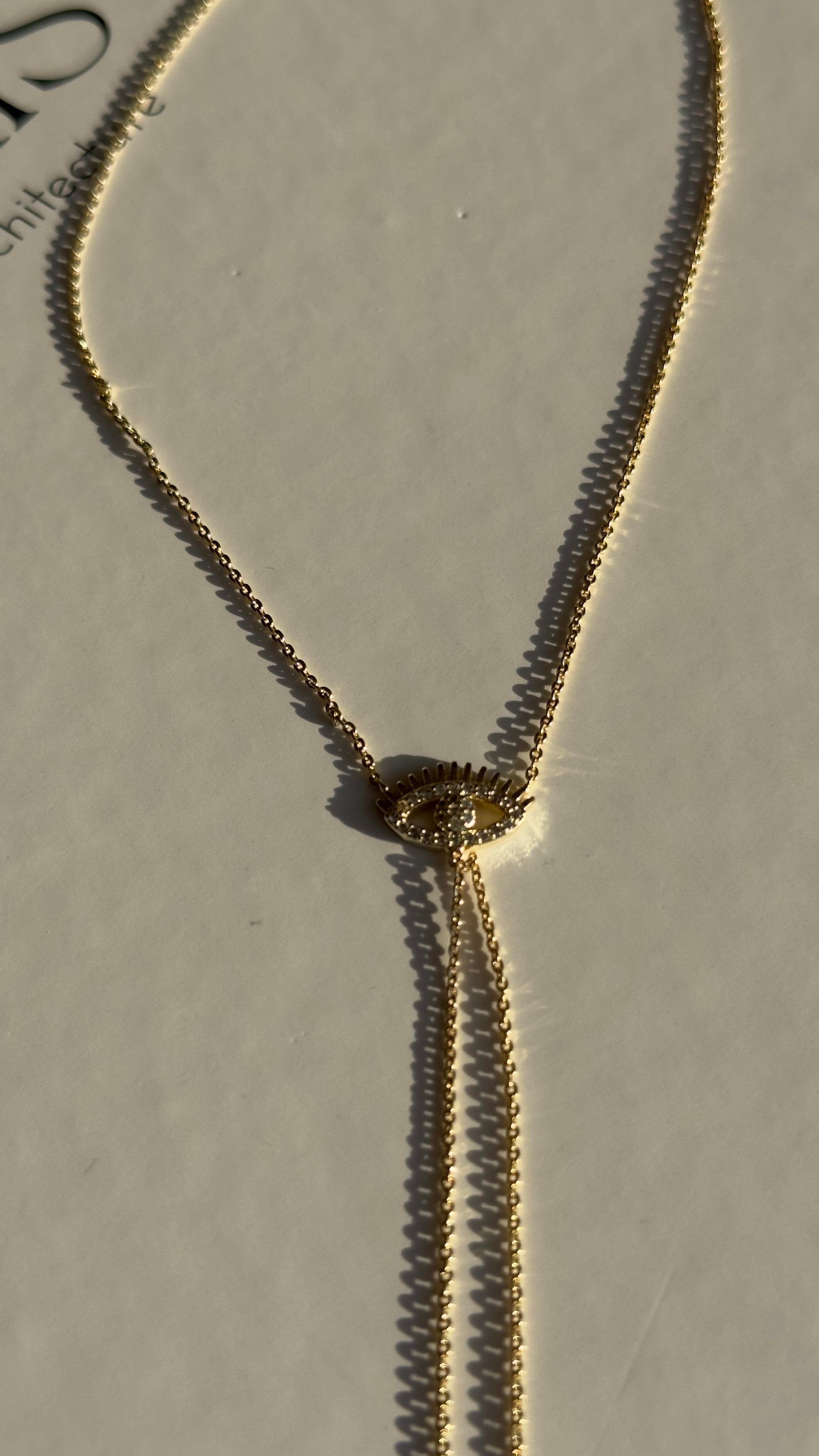 Gold Zirkon Taşlı Göz Şahmeran