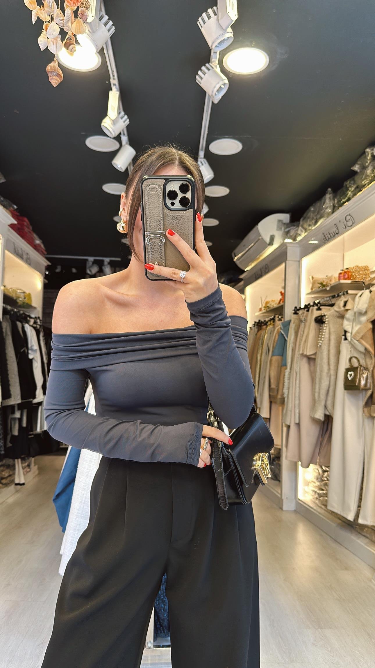 Gri Madonna Yaka Bodysuit