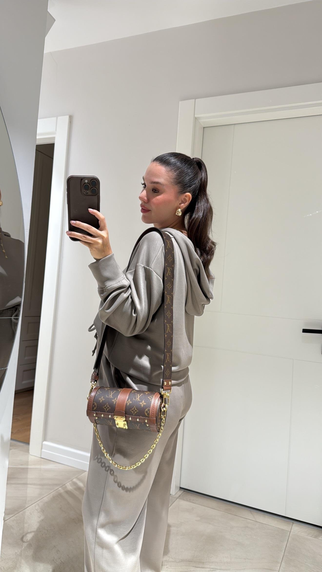 Haki Kapüşonlu Modal Sweat Pantolon Takım 