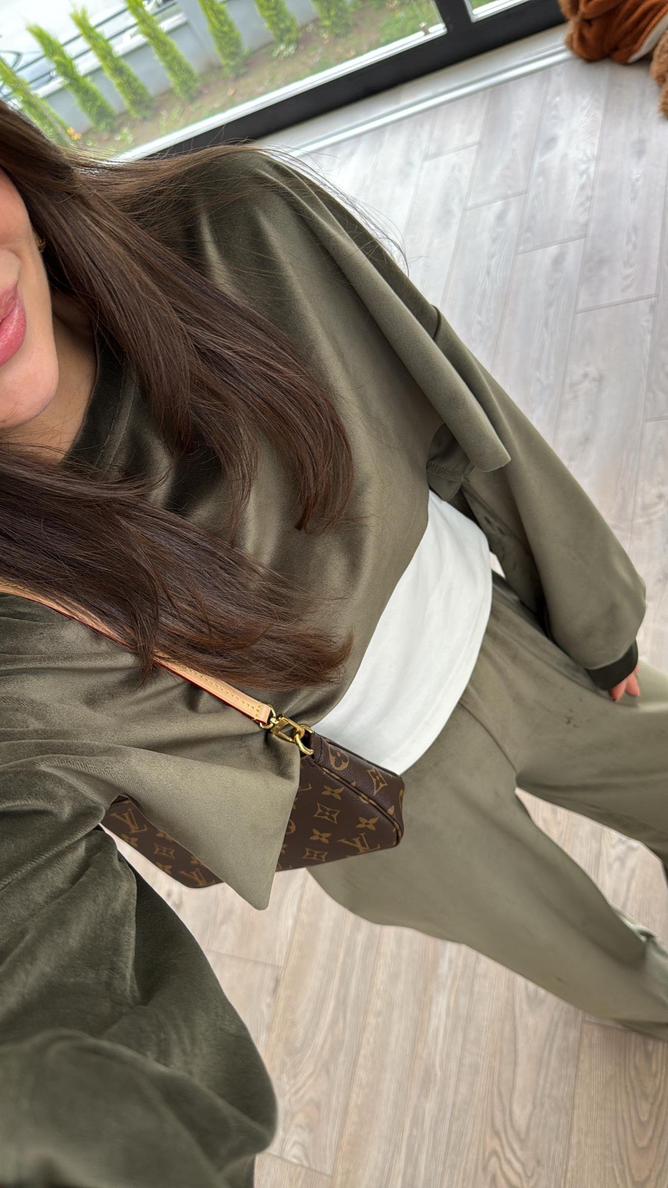 Haki Kendinden Atletli Kafide Sweat 