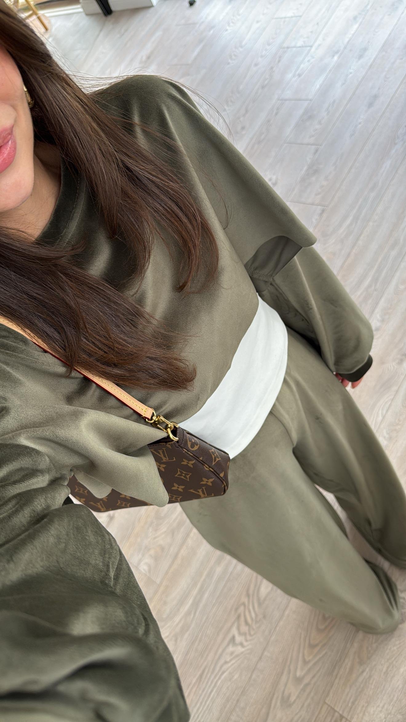 Haki Kendinden Atletli Kafide Sweat 