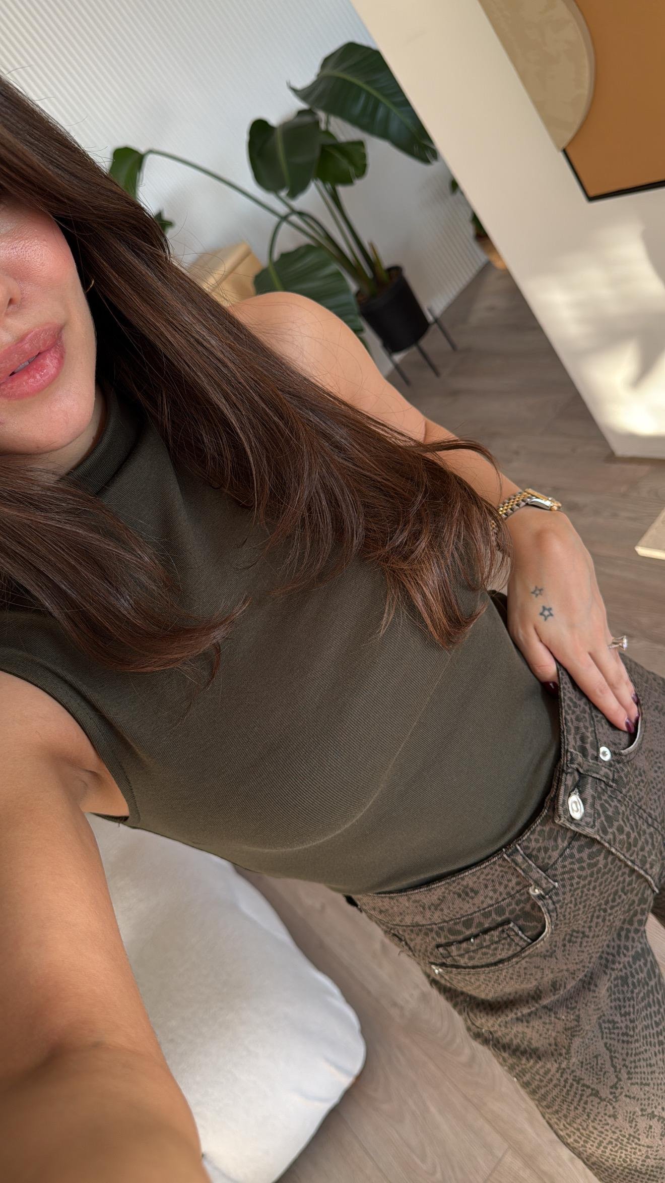 Haki Yarım Balıkçı Yaka Modal Dilvin Atlet