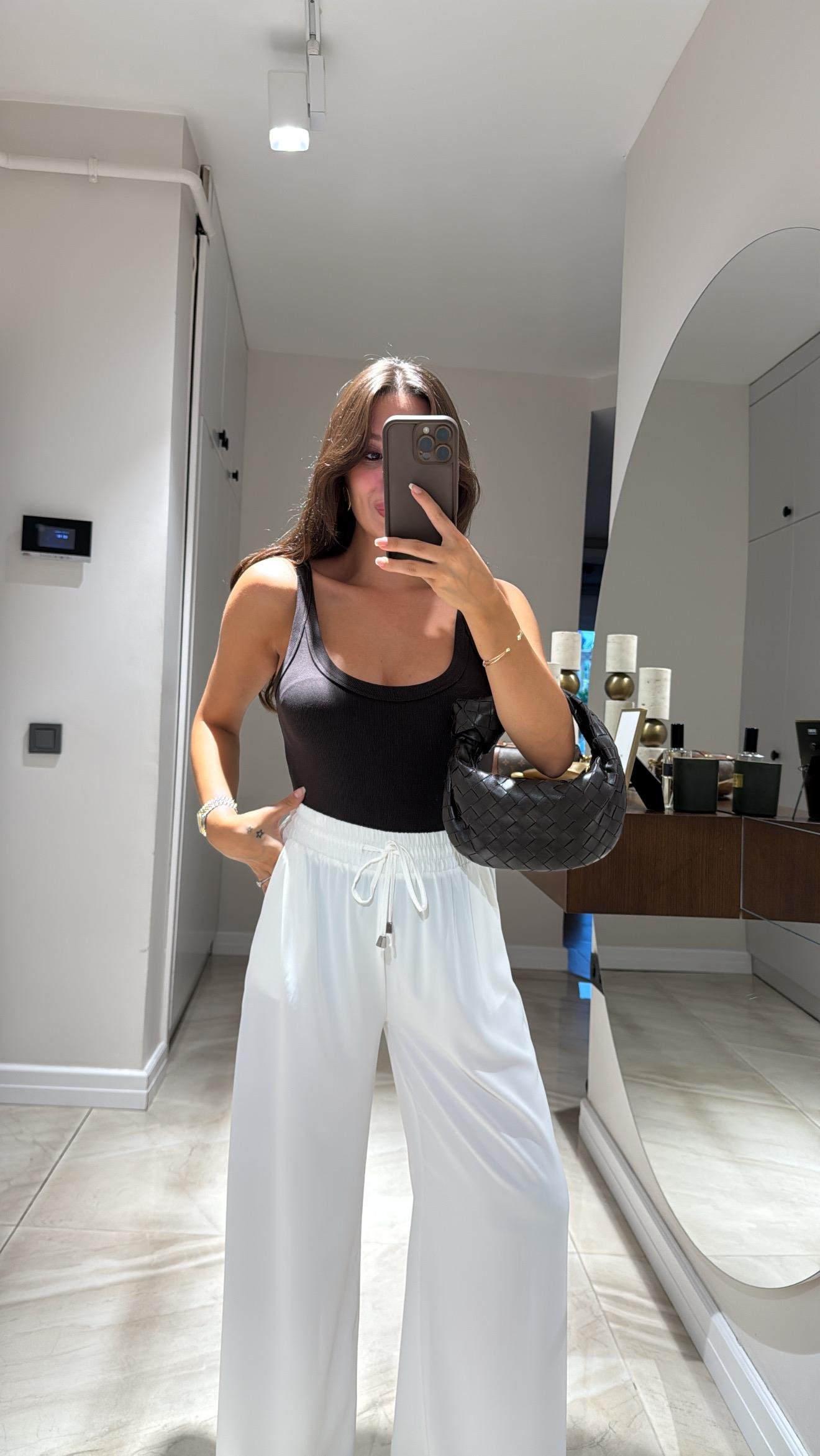 Kahve Askılı Dilvin Bodysuit 