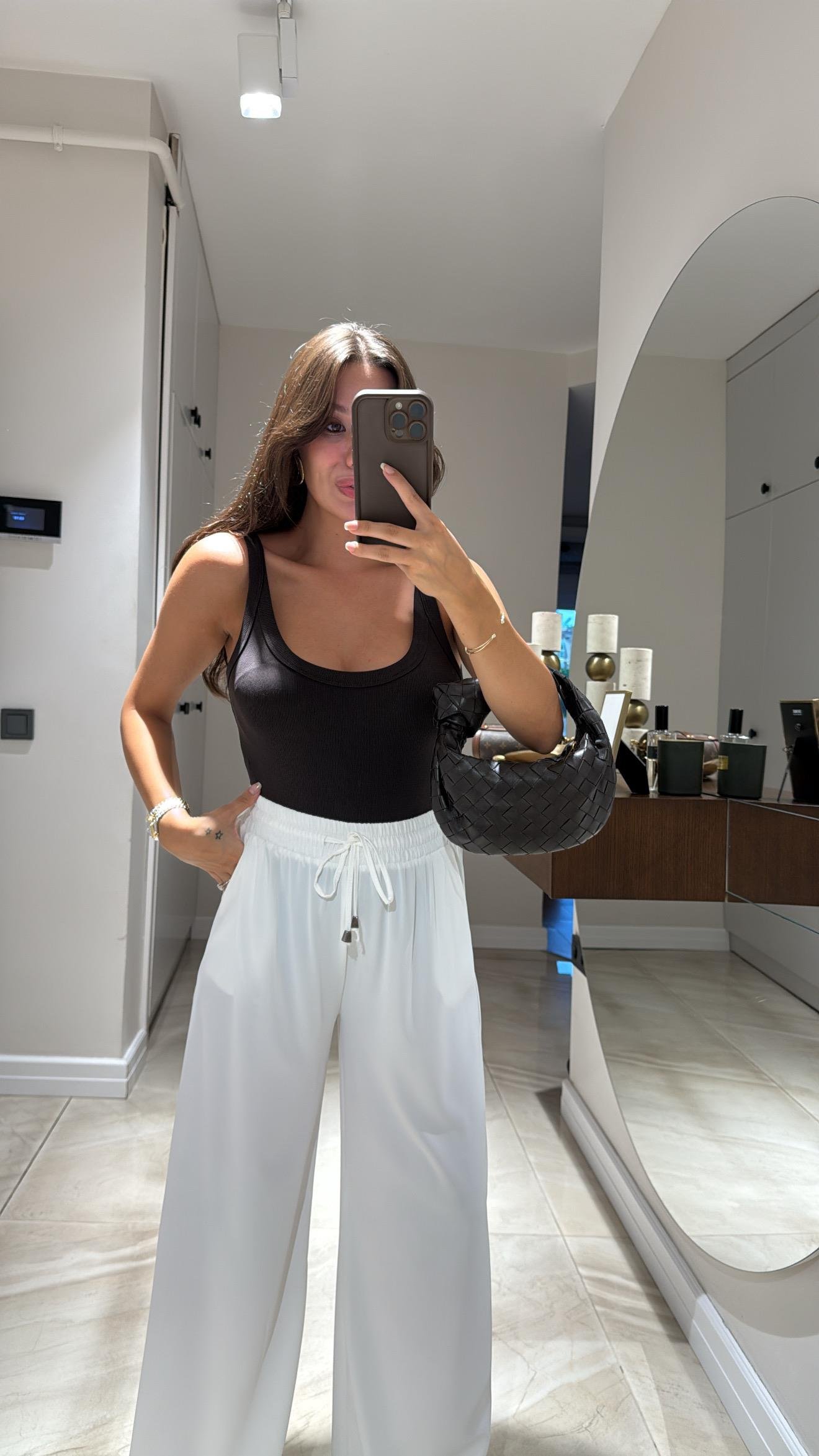 Kahve Askılı Dilvin Bodysuit 