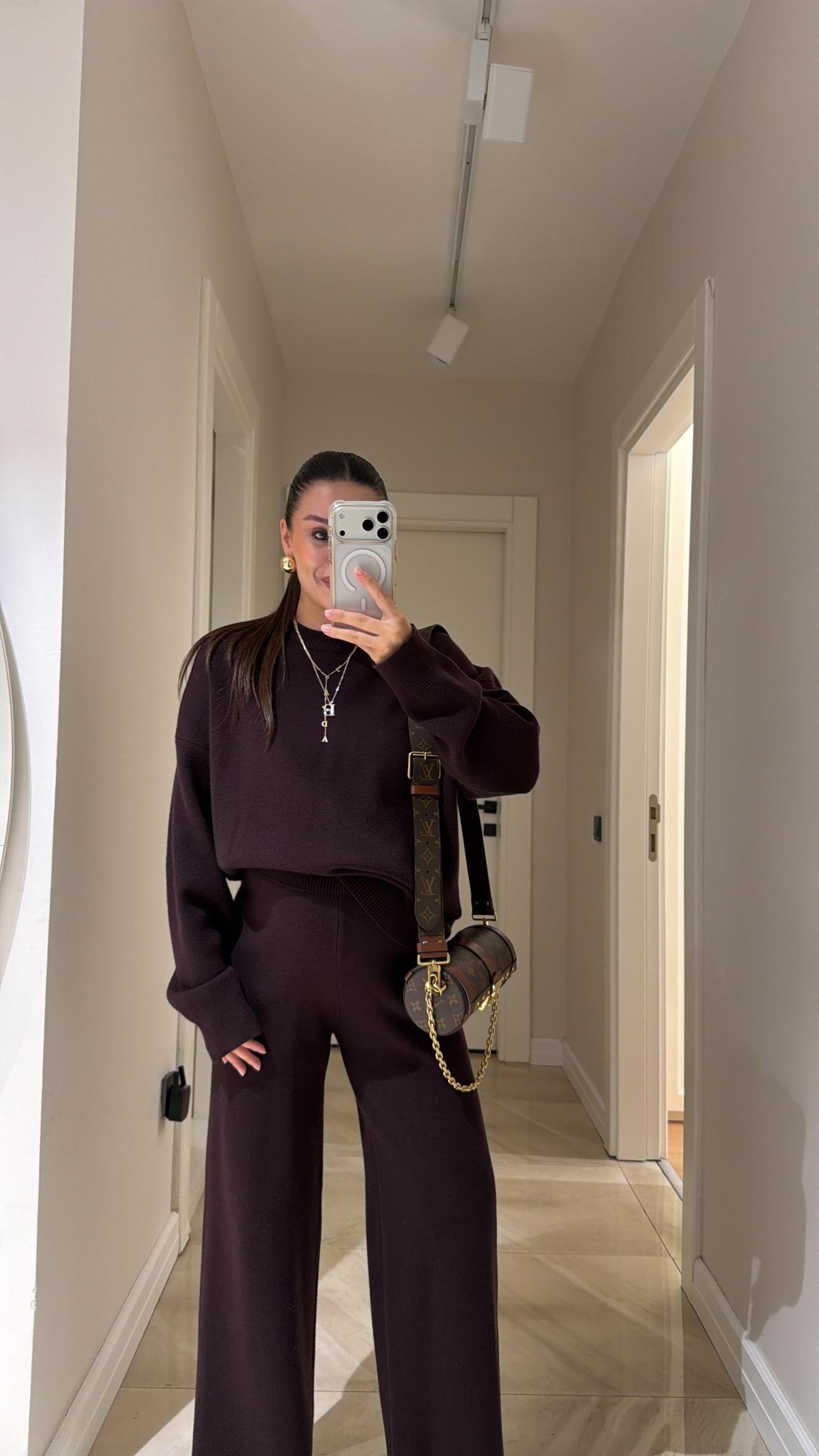 Kahve Bisiklet Yaka Marka Model Triko Takım