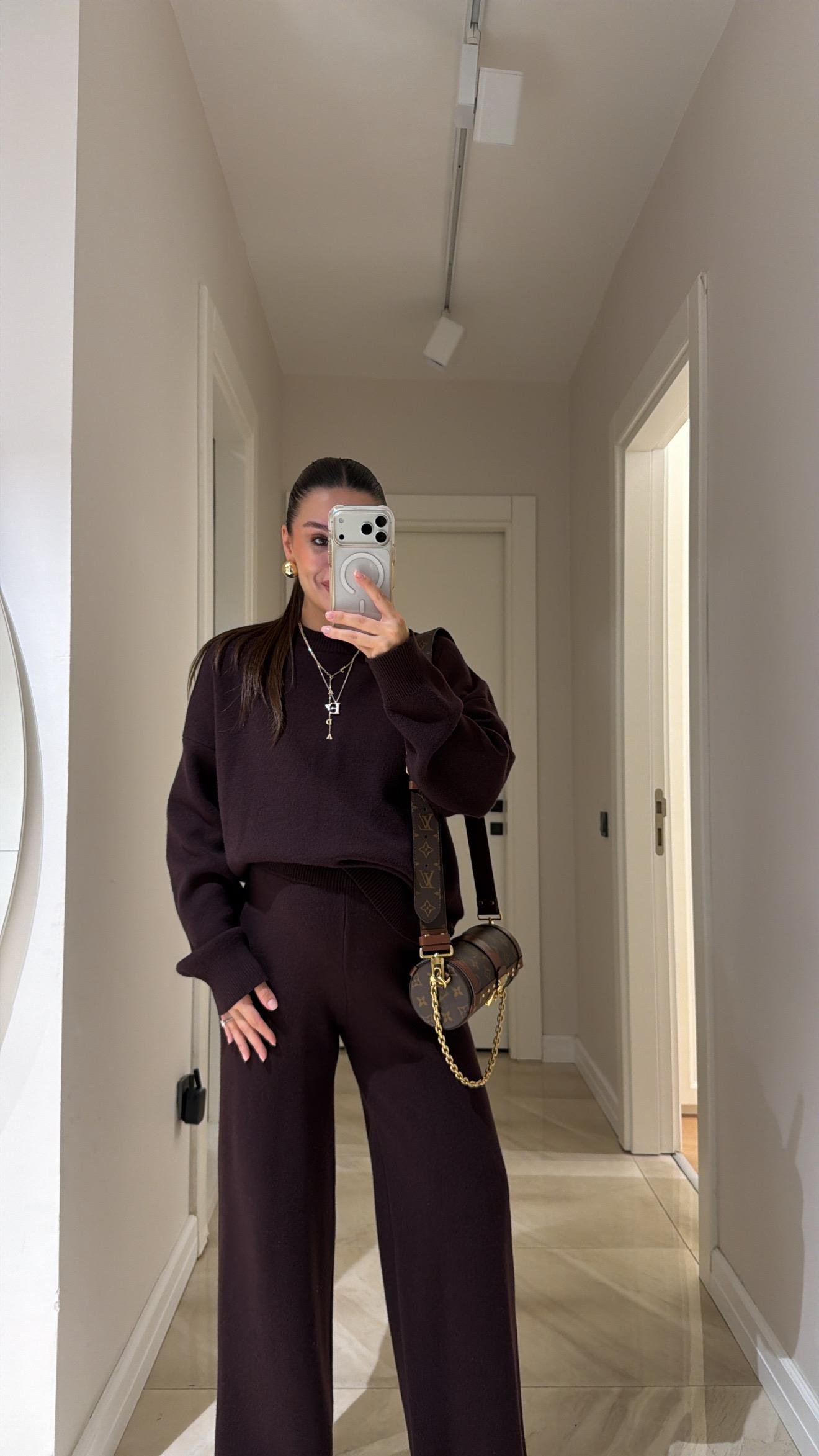 Kahve Bisiklet Yaka Marka Model Triko Takım