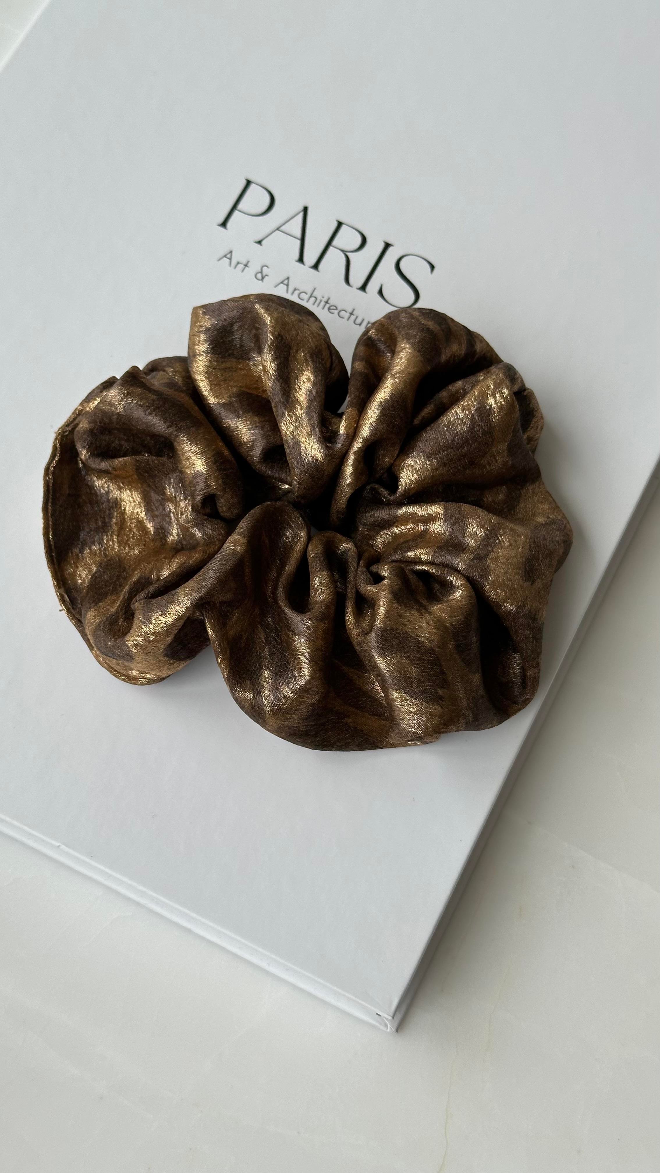 Kahve Camel Varaklı Lastik Toka