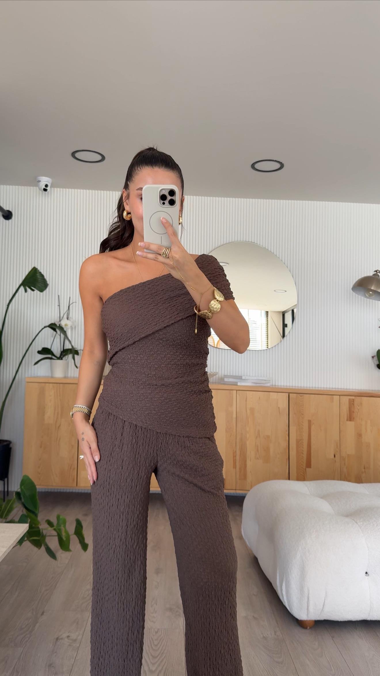 Kahve Tek Kol Dokulu Takım