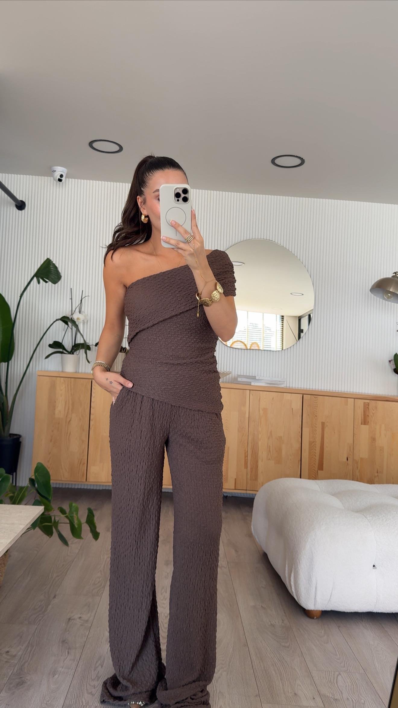 Kahve Tek Kol Dokulu Takım