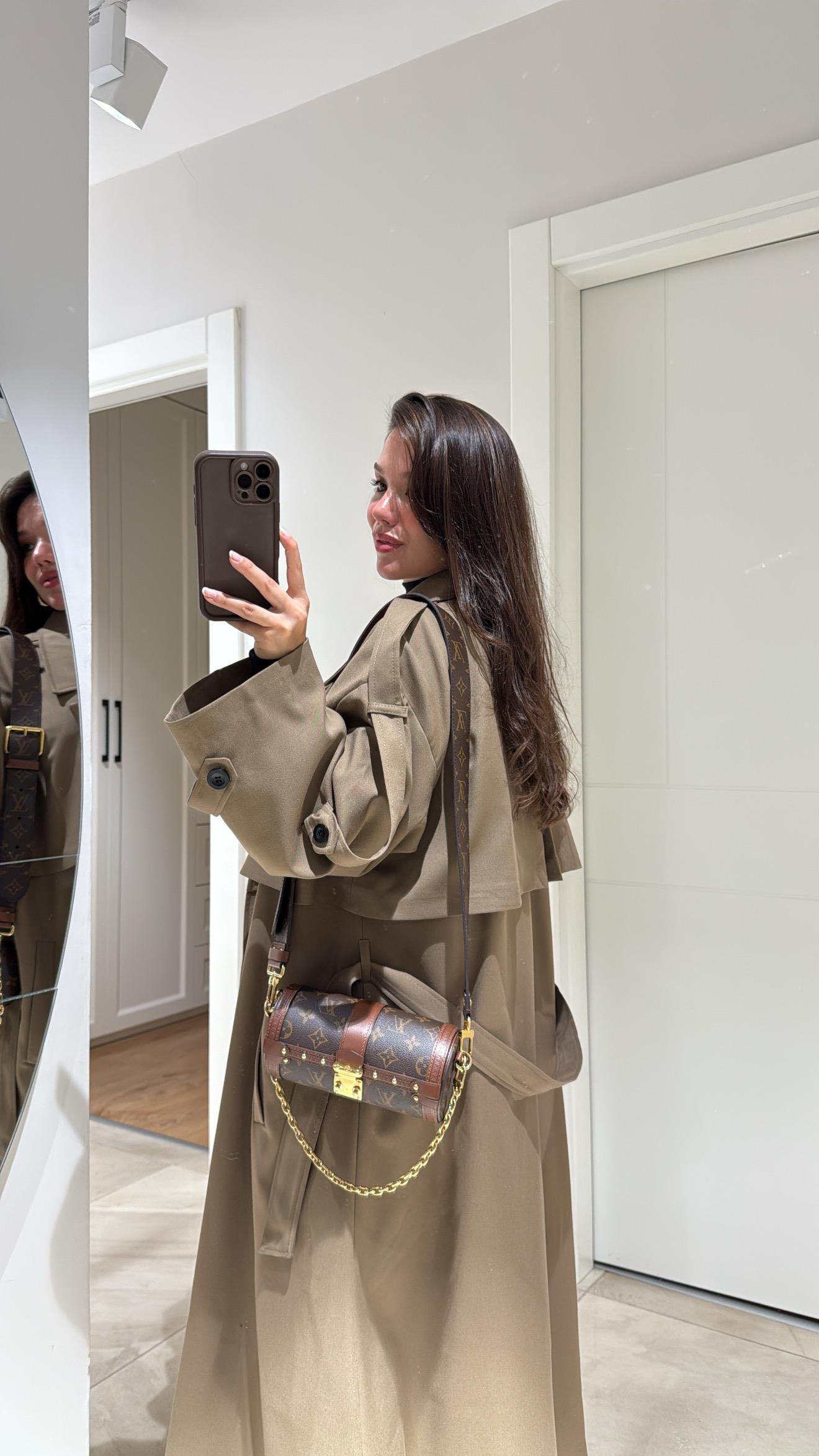 Karamel Tokalı Premium Oversize Trenç 