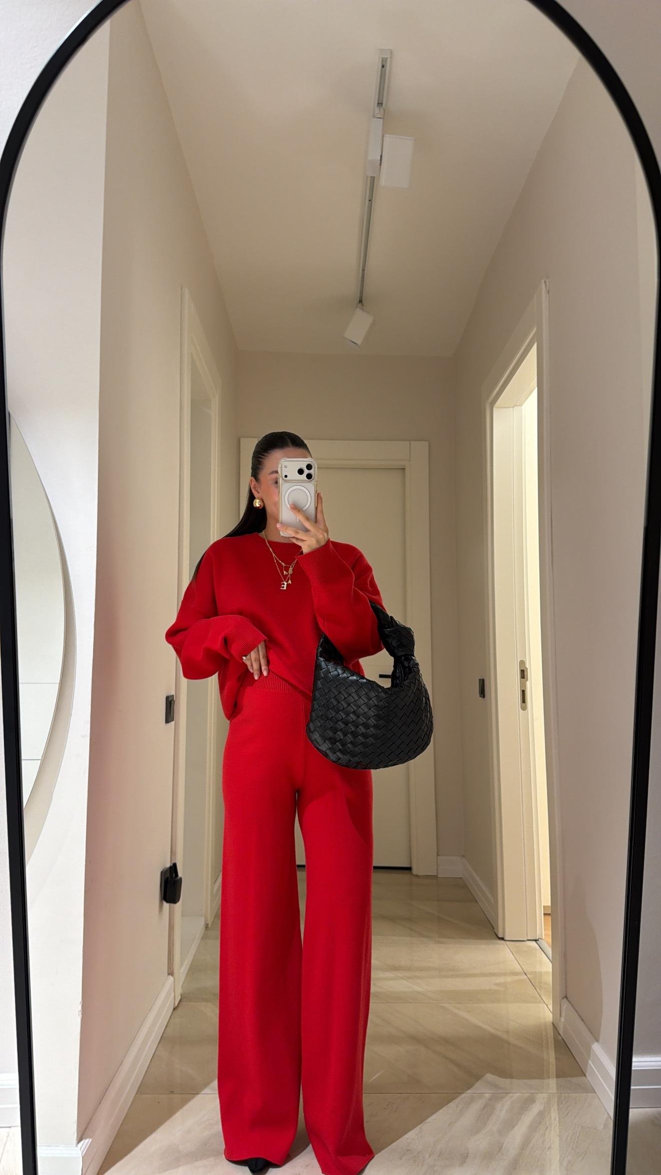 Kırmızı Bisiklet Yaka Marka Model Triko Takım