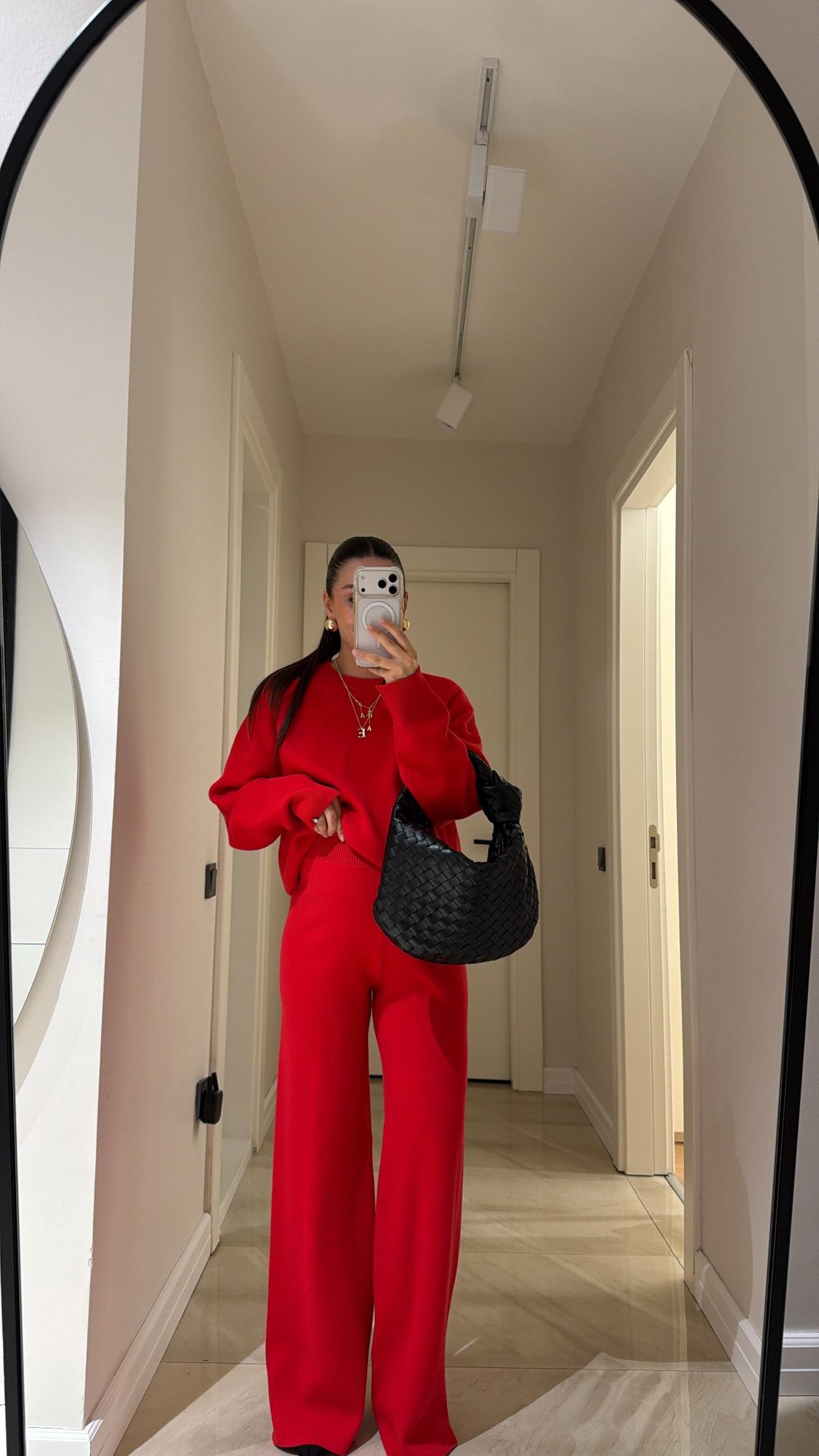 Kırmızı Bisiklet Yaka Marka Model Triko Takım