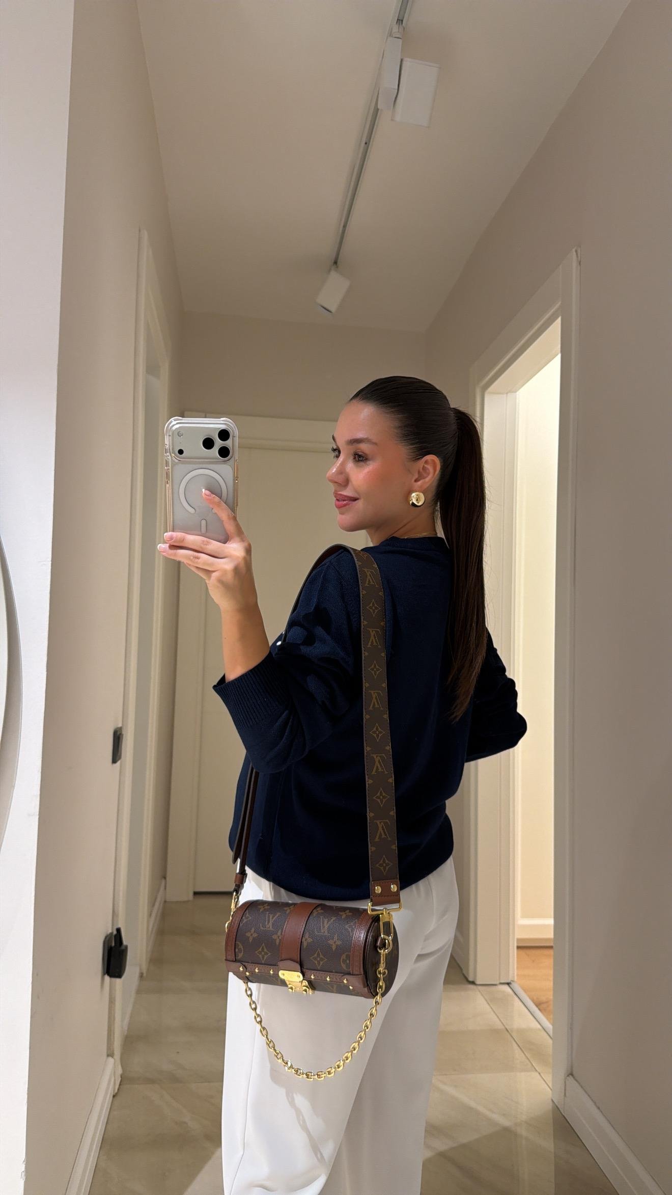 Lacivert Bisiklet Yaka Figürlü Marka Model Kazak 