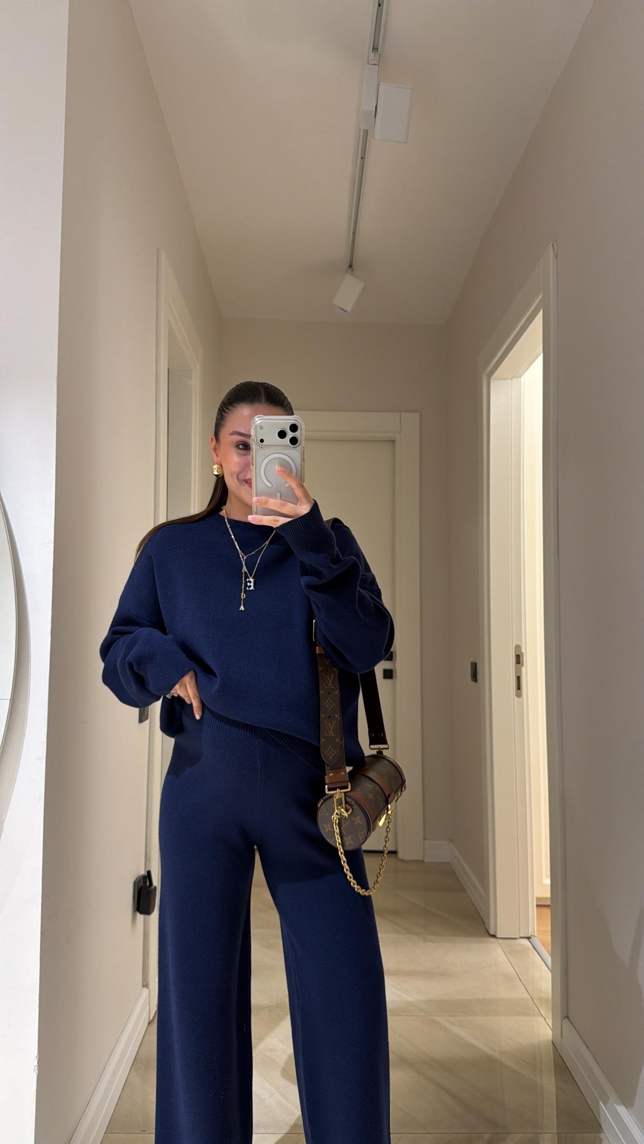 Lacivert Bisiklet Yaka Marka Model Triko Takım