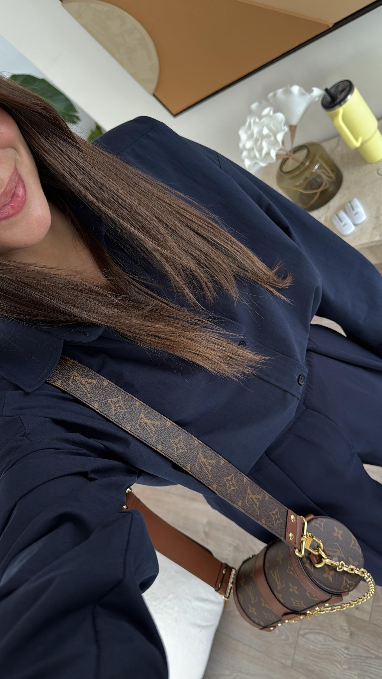 Lacivert Oversize Poplin Gömlek