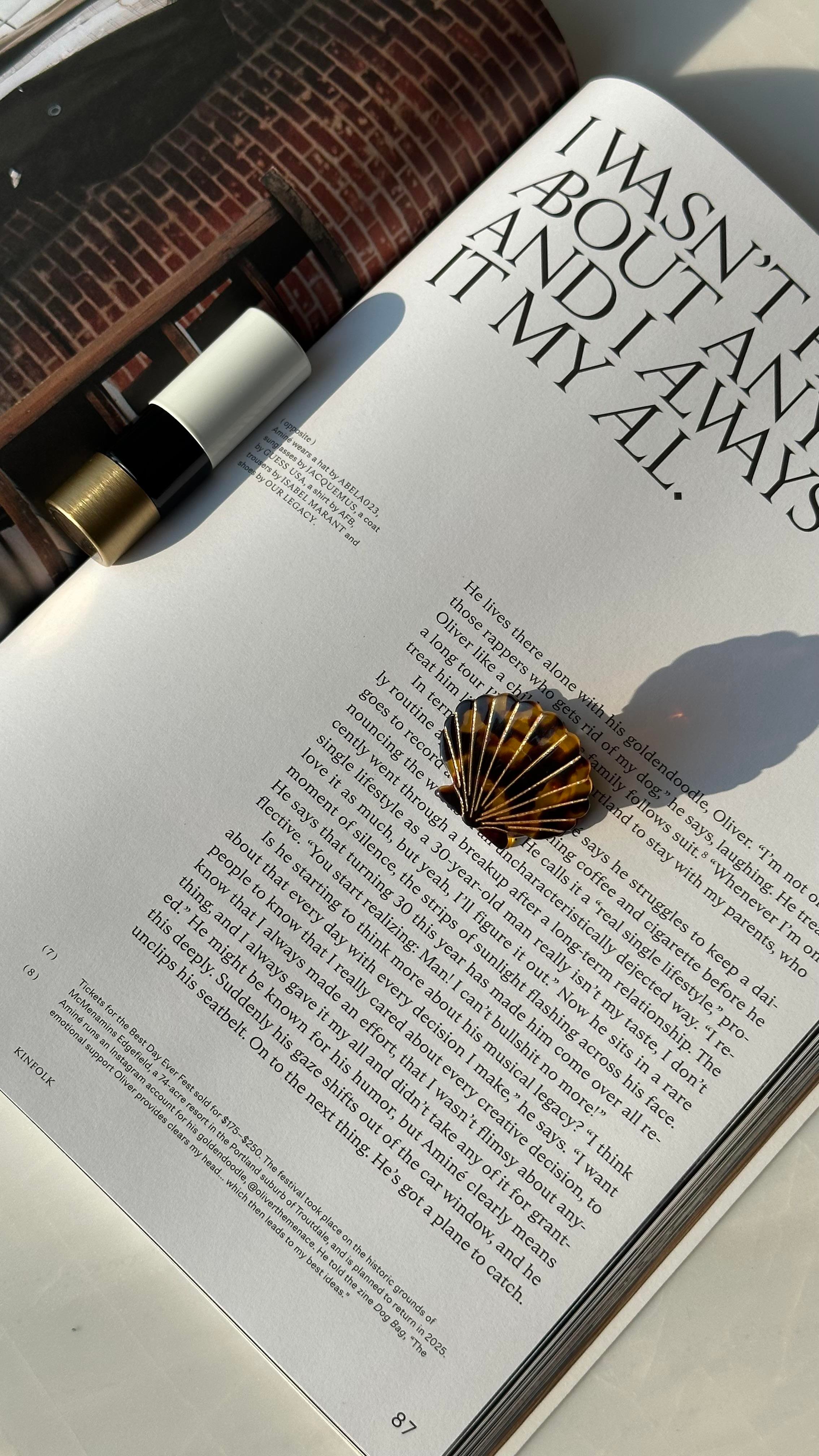 Leopar Desenli İstiridye Mandal Toka