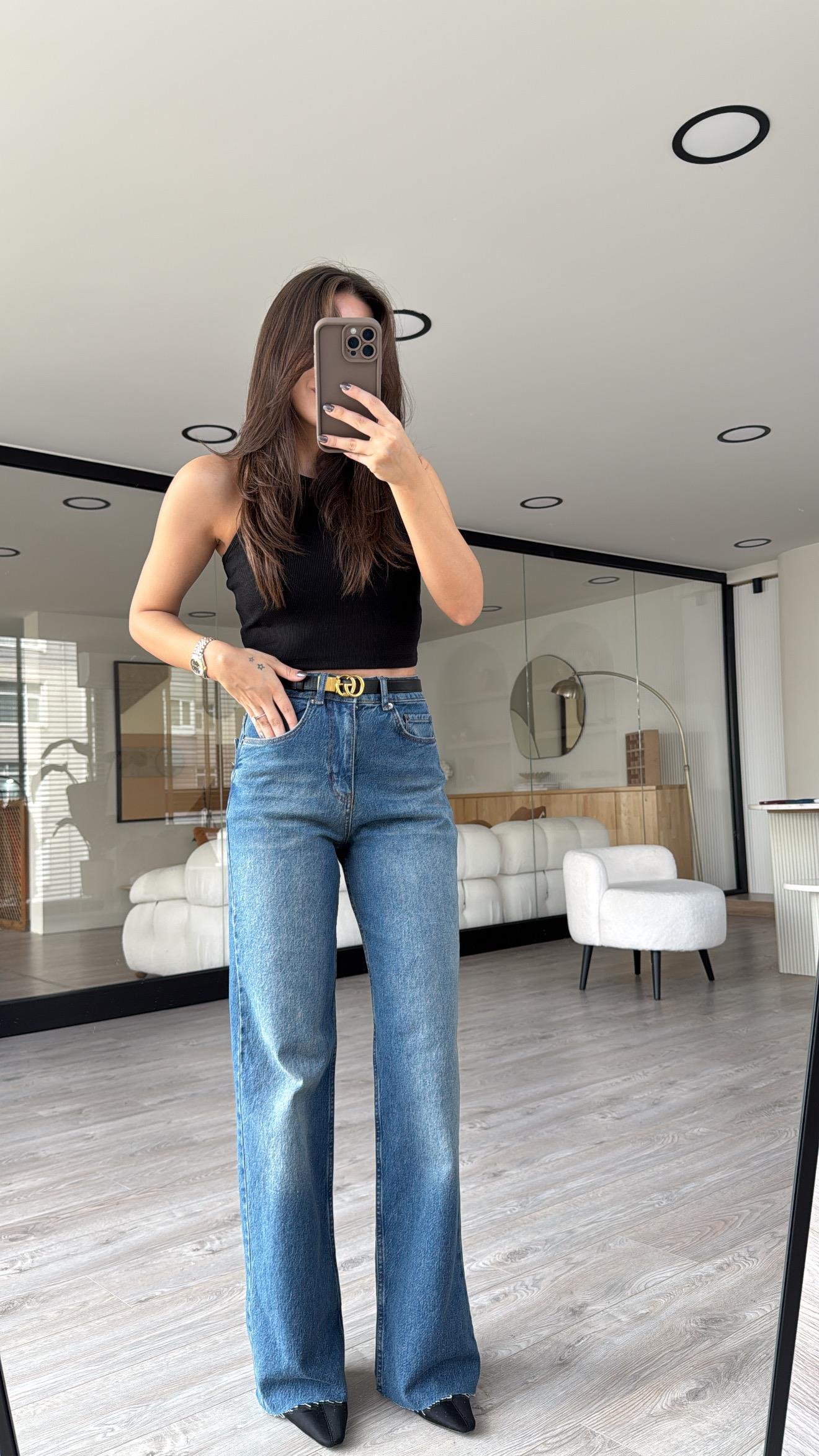 Mavi Bol Paça Yıkamalı Marka Model Jean