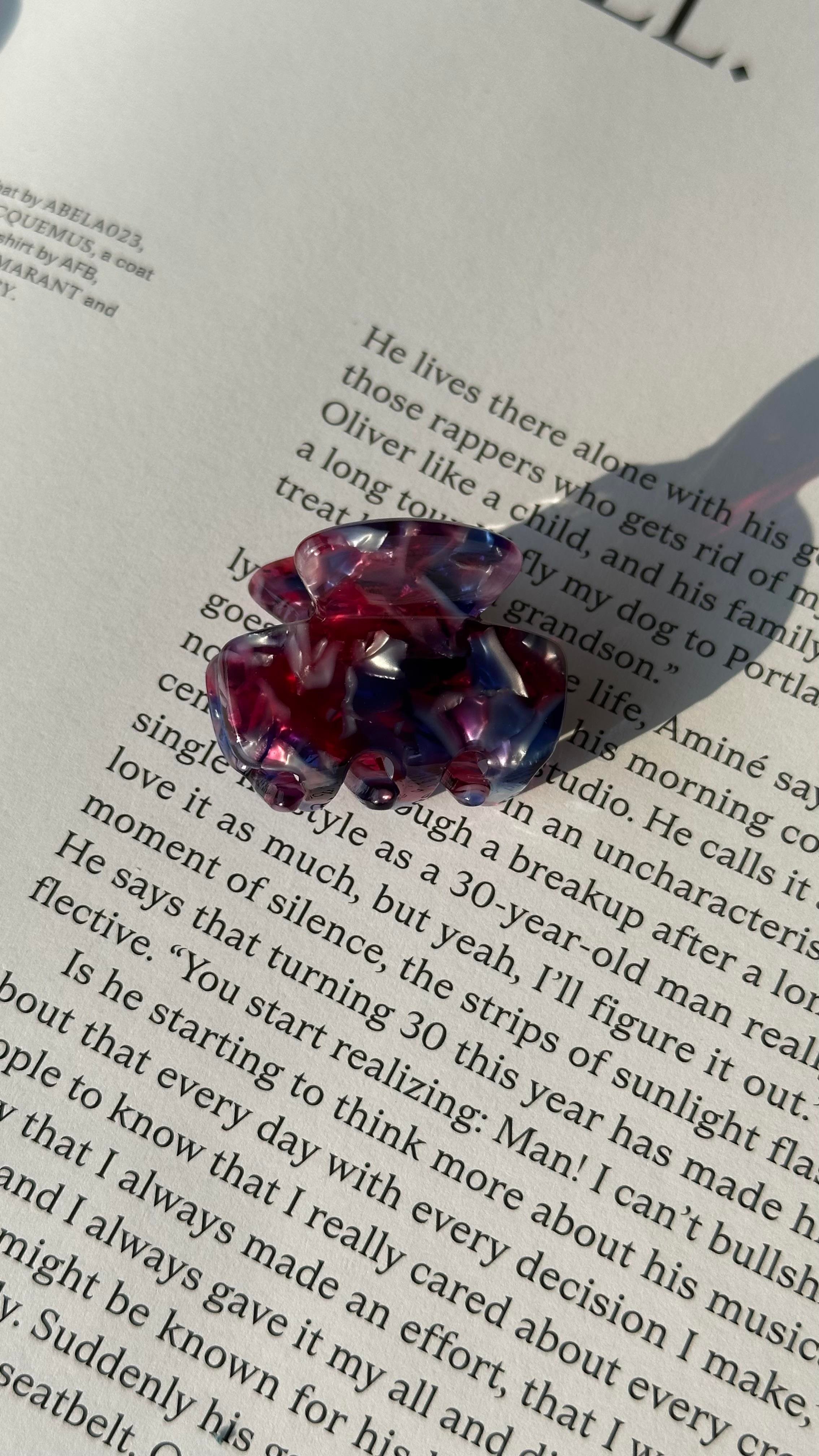 Mavi Çok Renkli Mermer Desenli Mandal Toka