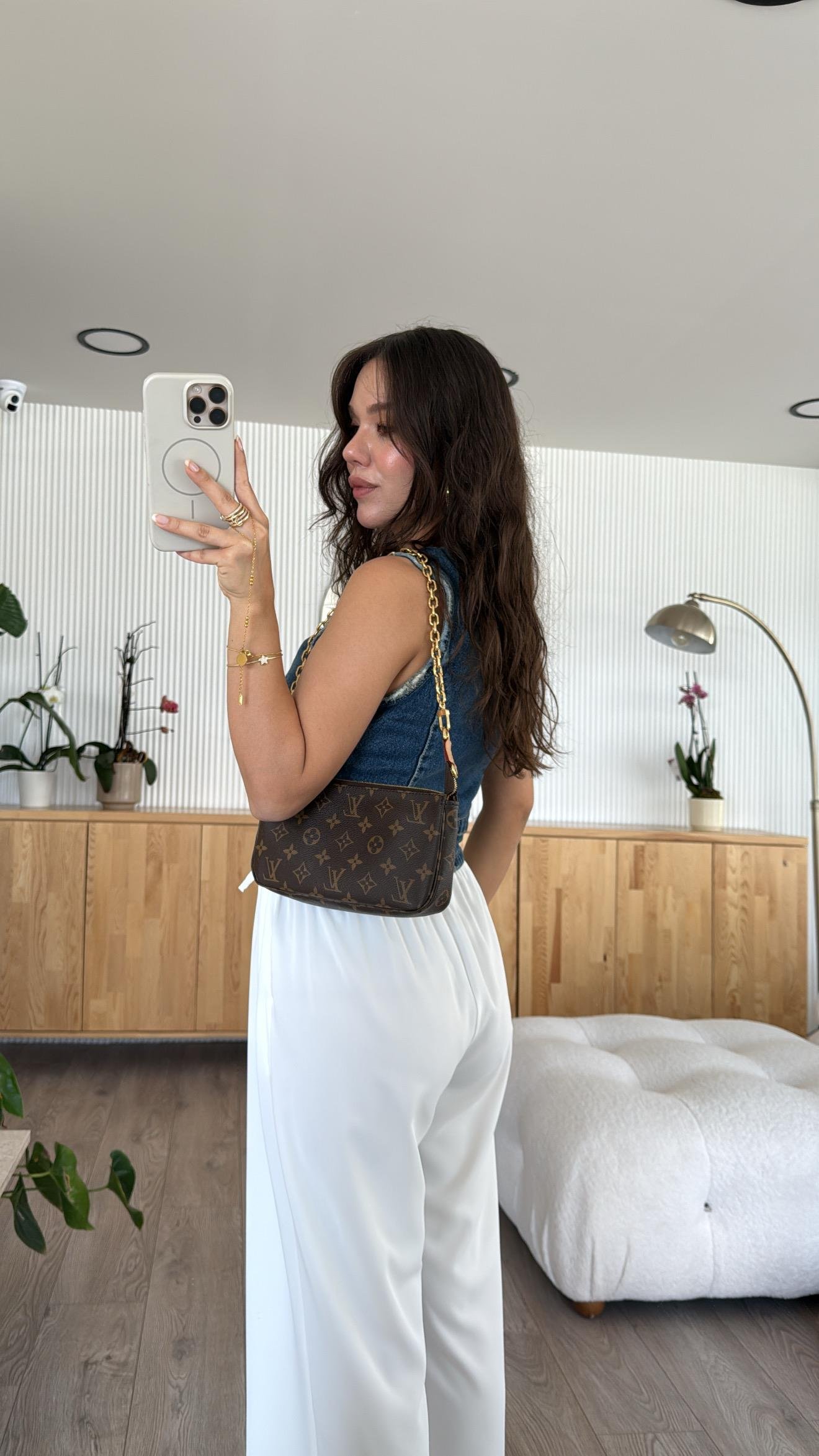 Mavi Eskitmeli Düğmeli Jean Yelek