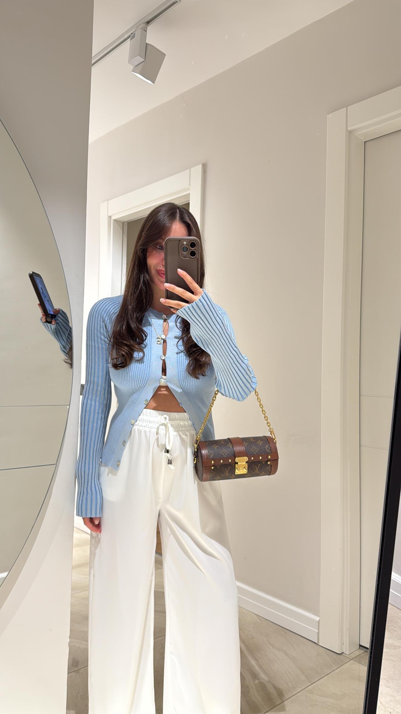 Mavi Fitilli Triko Hırka