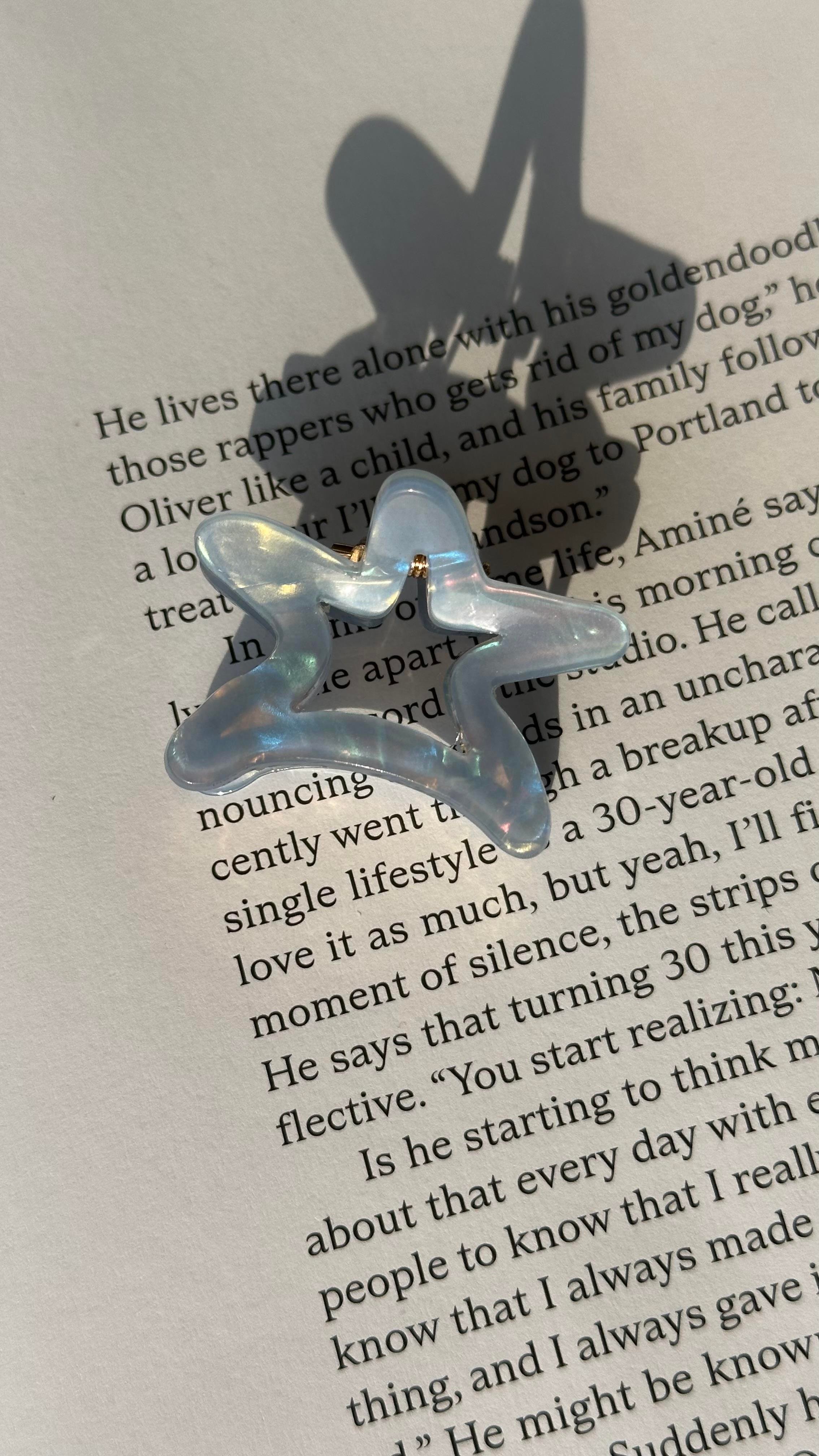 Mavi  Hologramlı Yıldızlı Mandal Toka